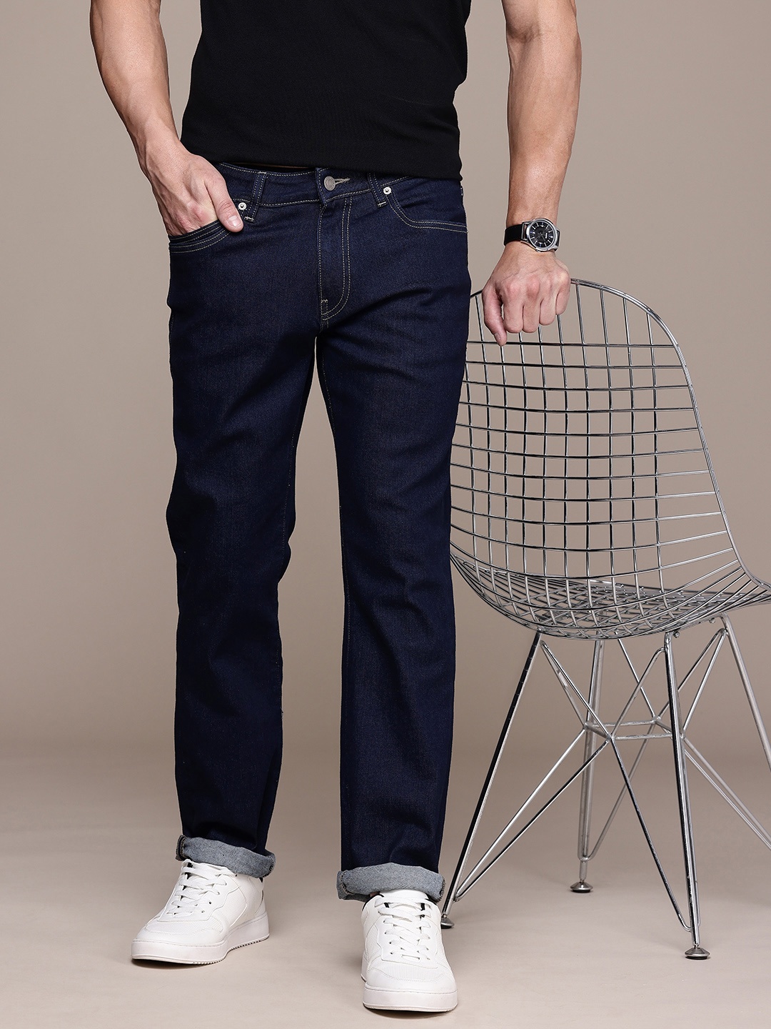 

French Connection Men Clean Look Stretchable Jeans, Blue