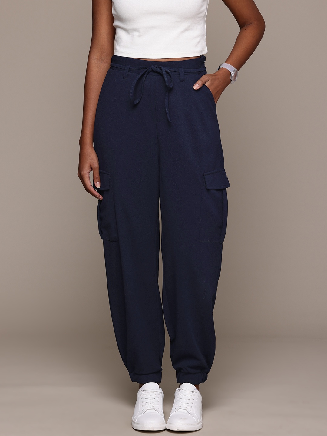 

The Roadster Lifestyle Co. Women Cargo-Style Joggers, Navy blue