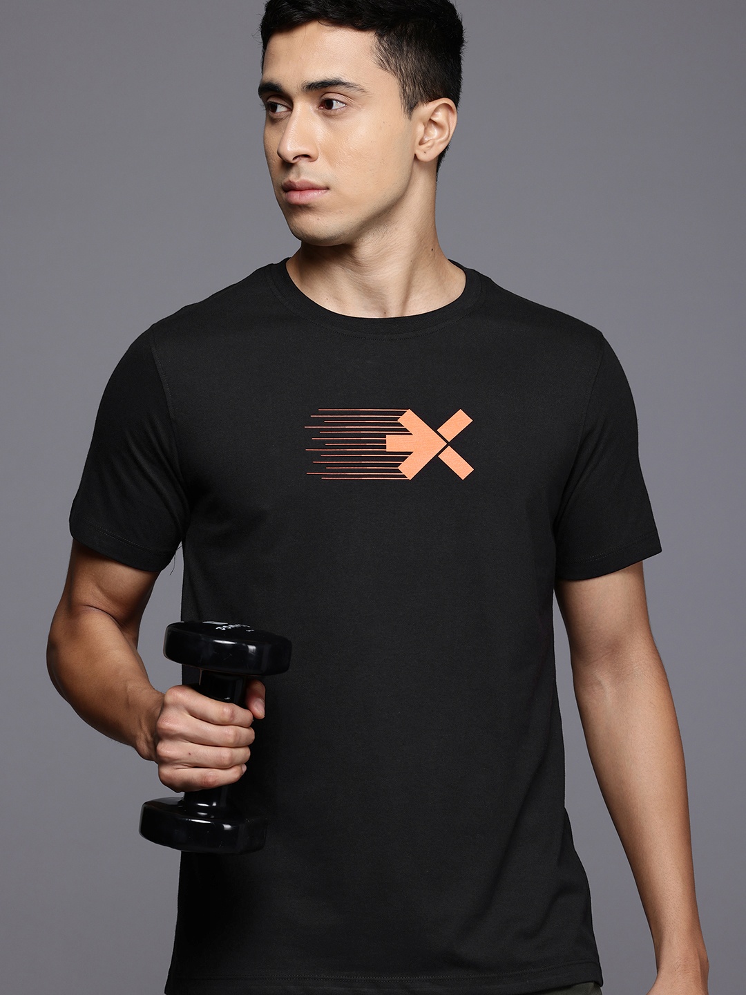 

HRX by Hrithik Roshan Printed Regular Fit Training T-shirt, Black