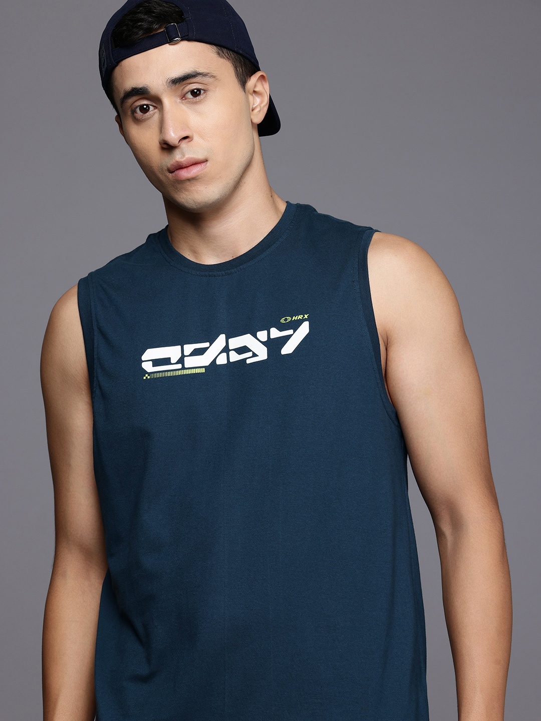 

HRX by Hrithik Roshan Sleeveless Casual T-shirt, Navy blue
