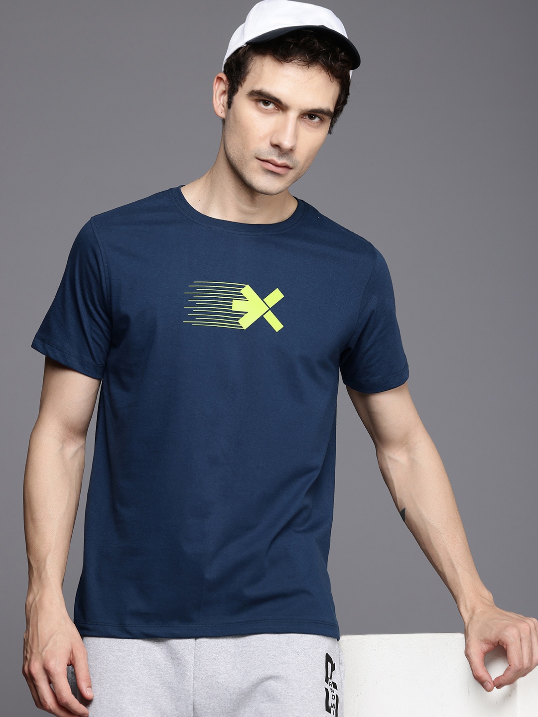 

HRX by Hrithik Roshan Brand Logo Printed Training T-shirt, Blue