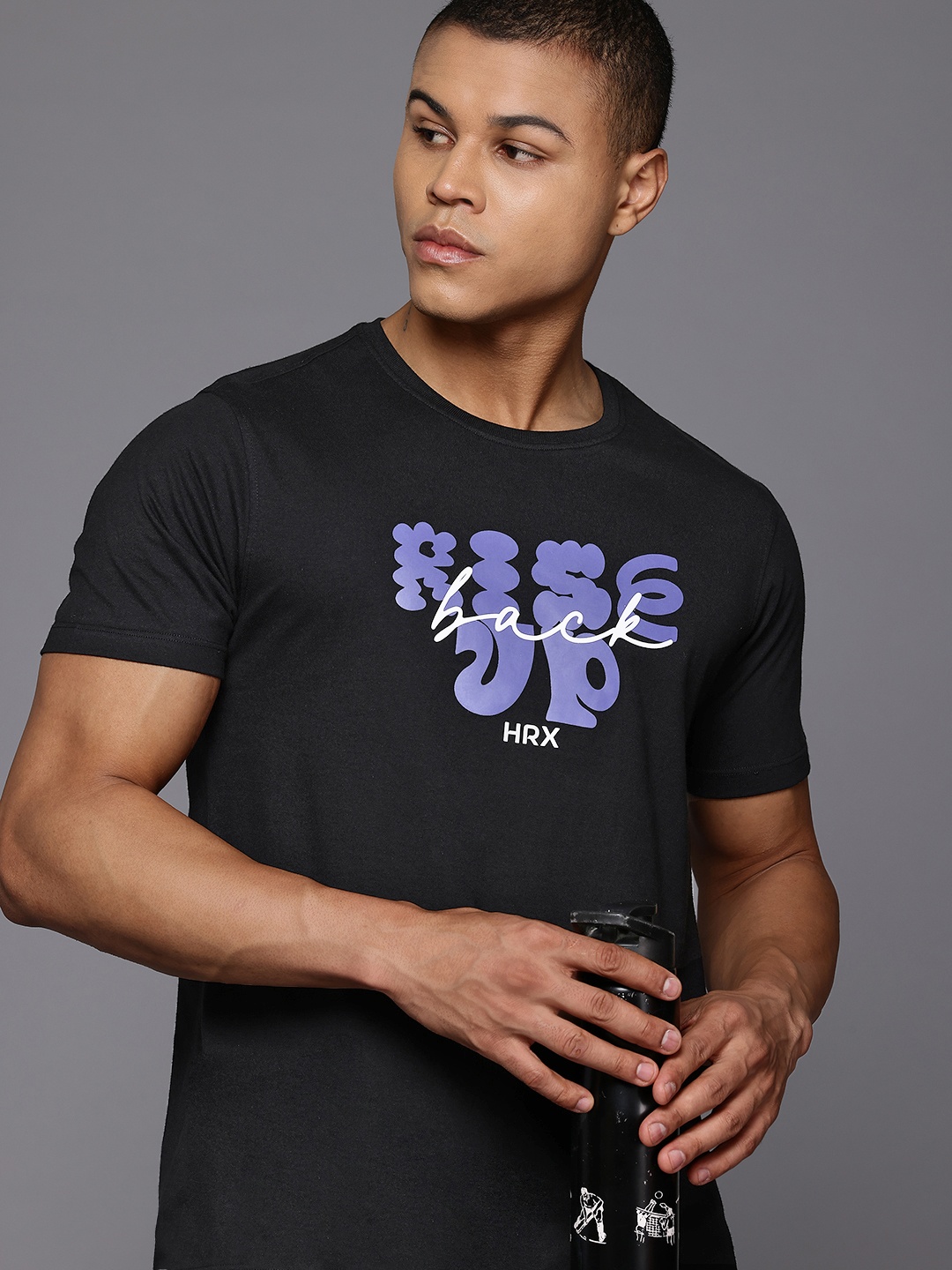 

HRX by Hrithik Roshan Typography Print Lifestyle T-shirt, Black