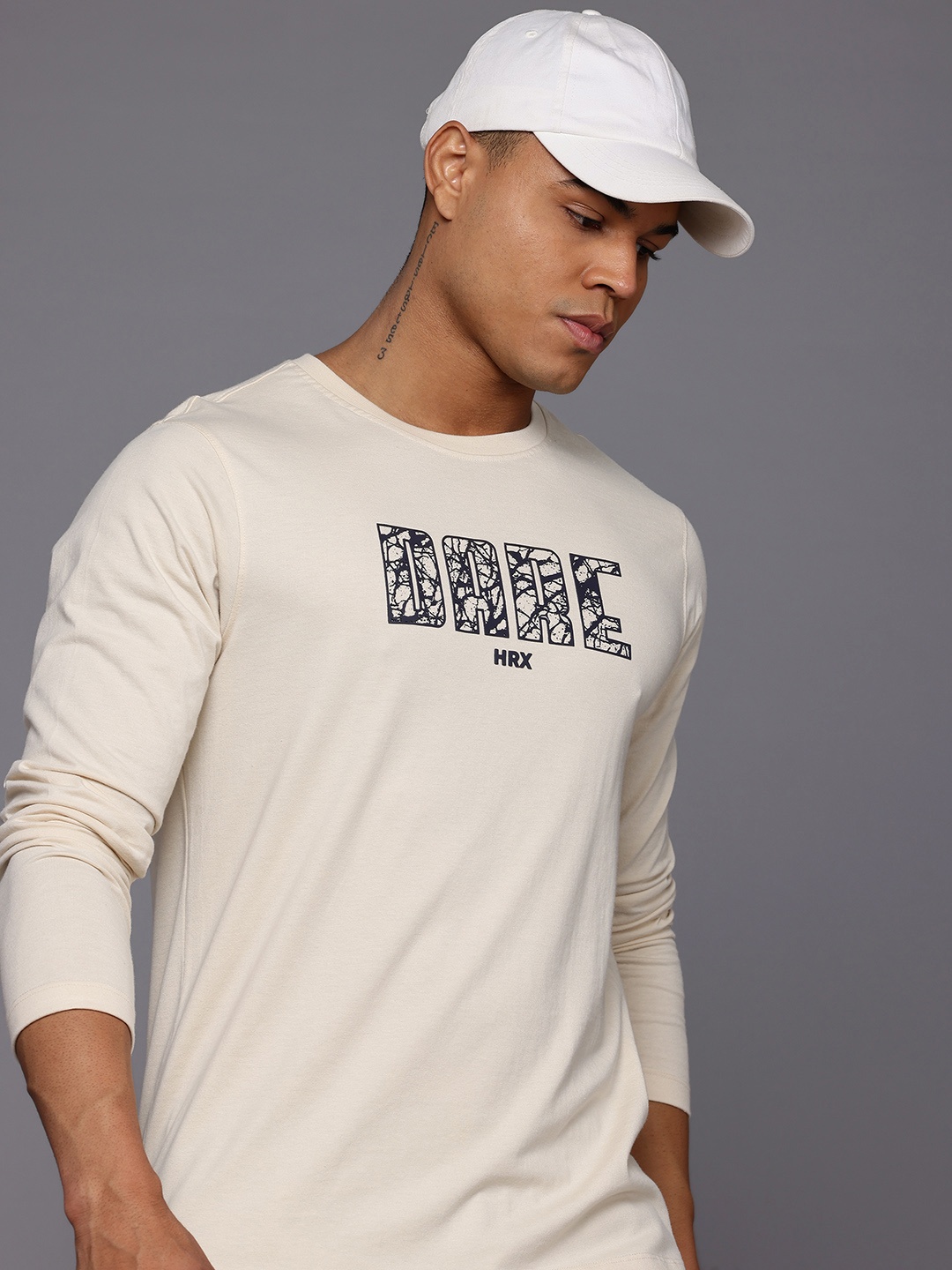 

HRX by Hrithik Roshan Printed T-shirt, Beige
