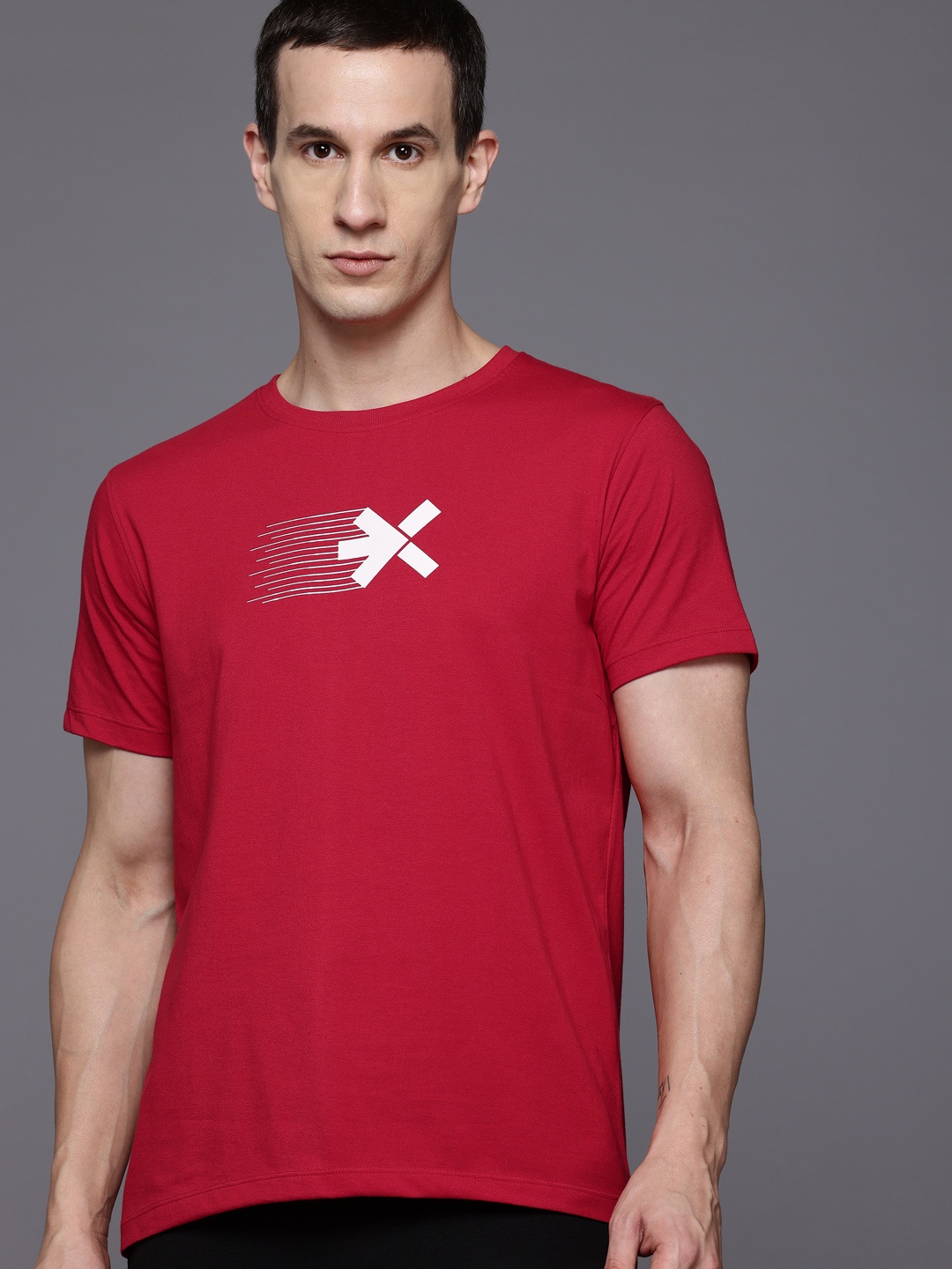 

HRX by Hrithik Roshan Printed Lifestyle T-shirt, Red