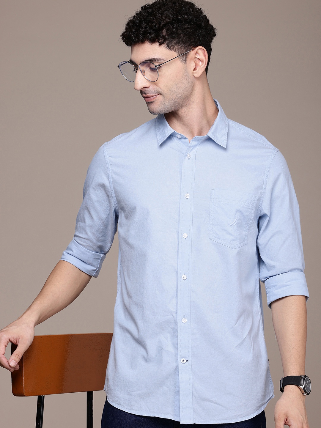 

Nautica Pure Cotton Classic Fit Casual Shirt, Blue