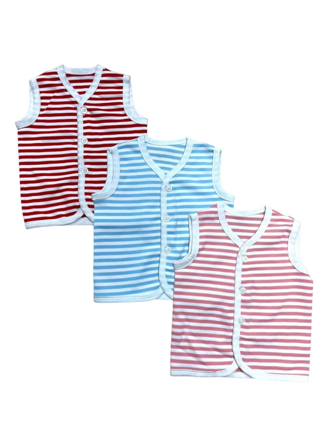 

BAESD Infants Pack Of 3 Striped Jhablas, Red