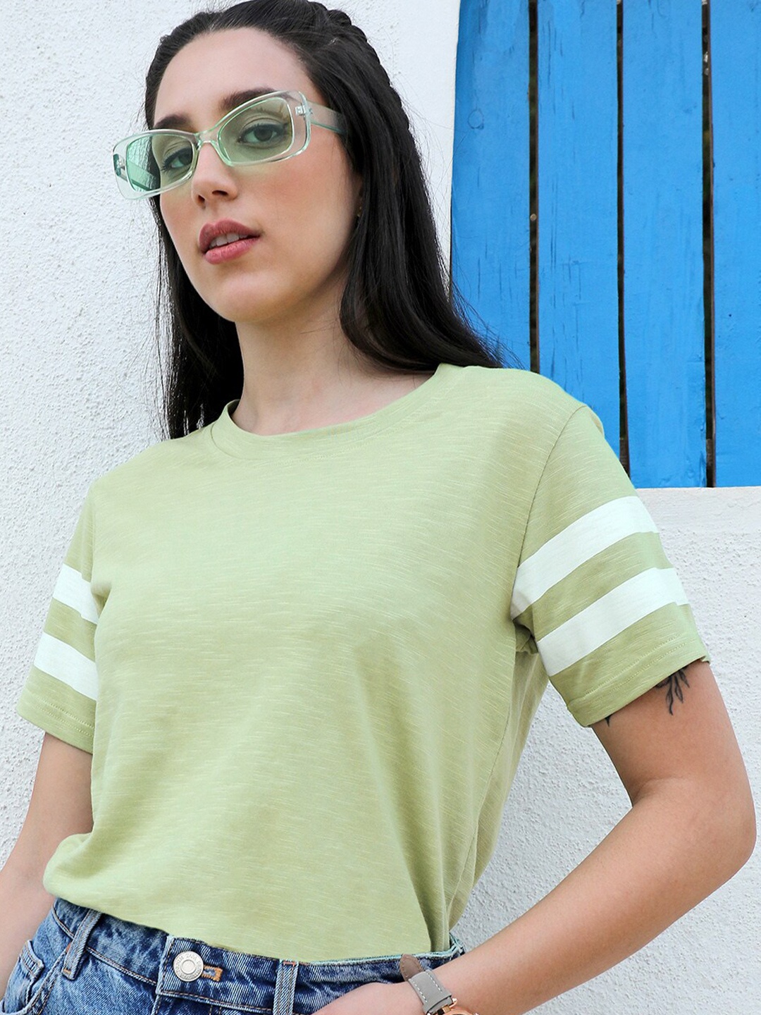 

PINACOLADA Off-Shoulder Bardot Crop Top, Green