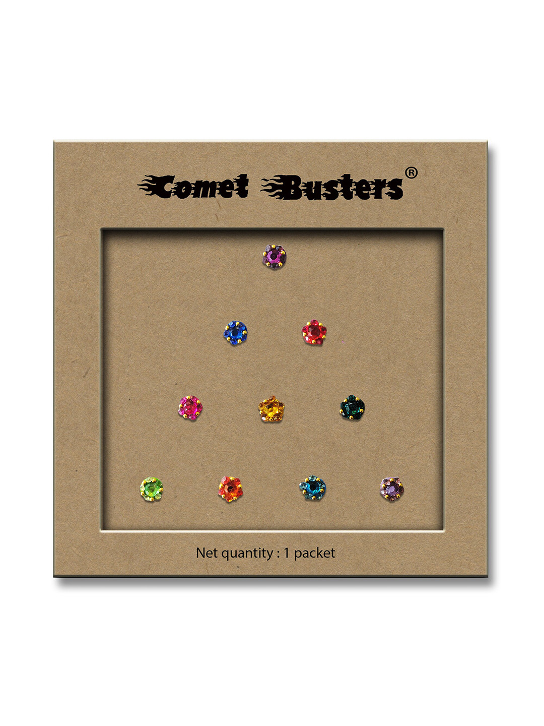

Comet Busters 10-Pcs Handmade Traditional Designer Bindi - Multicolored, Multi