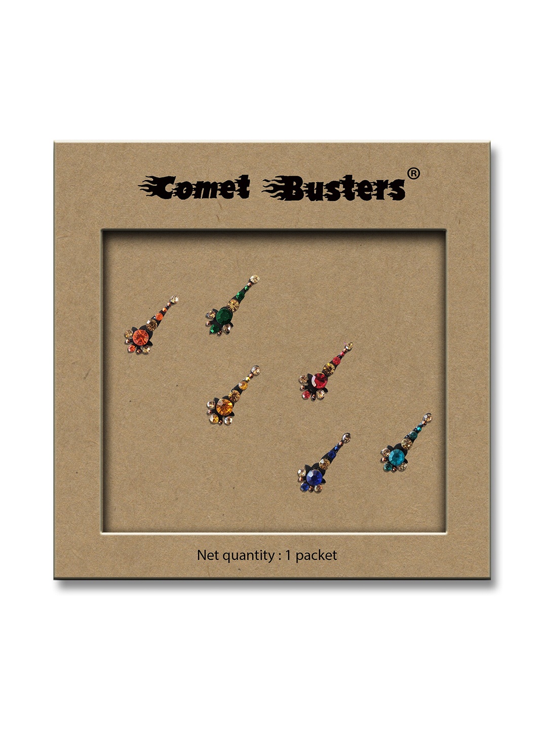 

Comet Busters 6-Pcs Handmade Traditional Designer Bindi - Multicolored, Multi