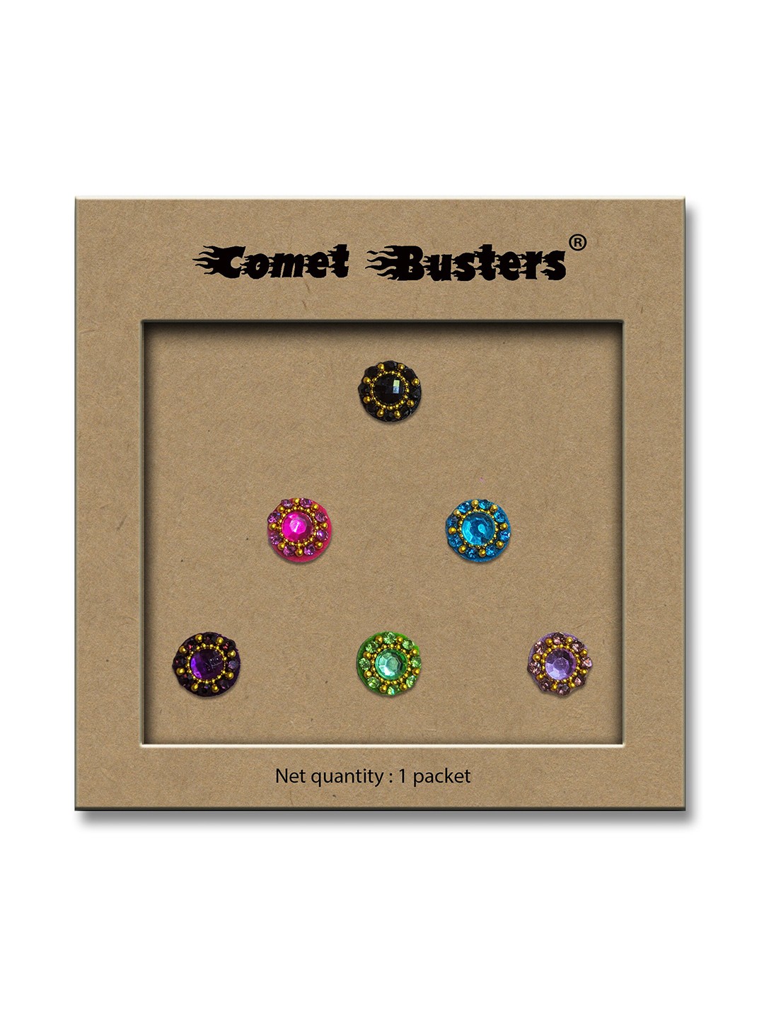 

Comet Busters 6-Pcs Handmade Traditional Designer Bindi - Multicolored, Multi