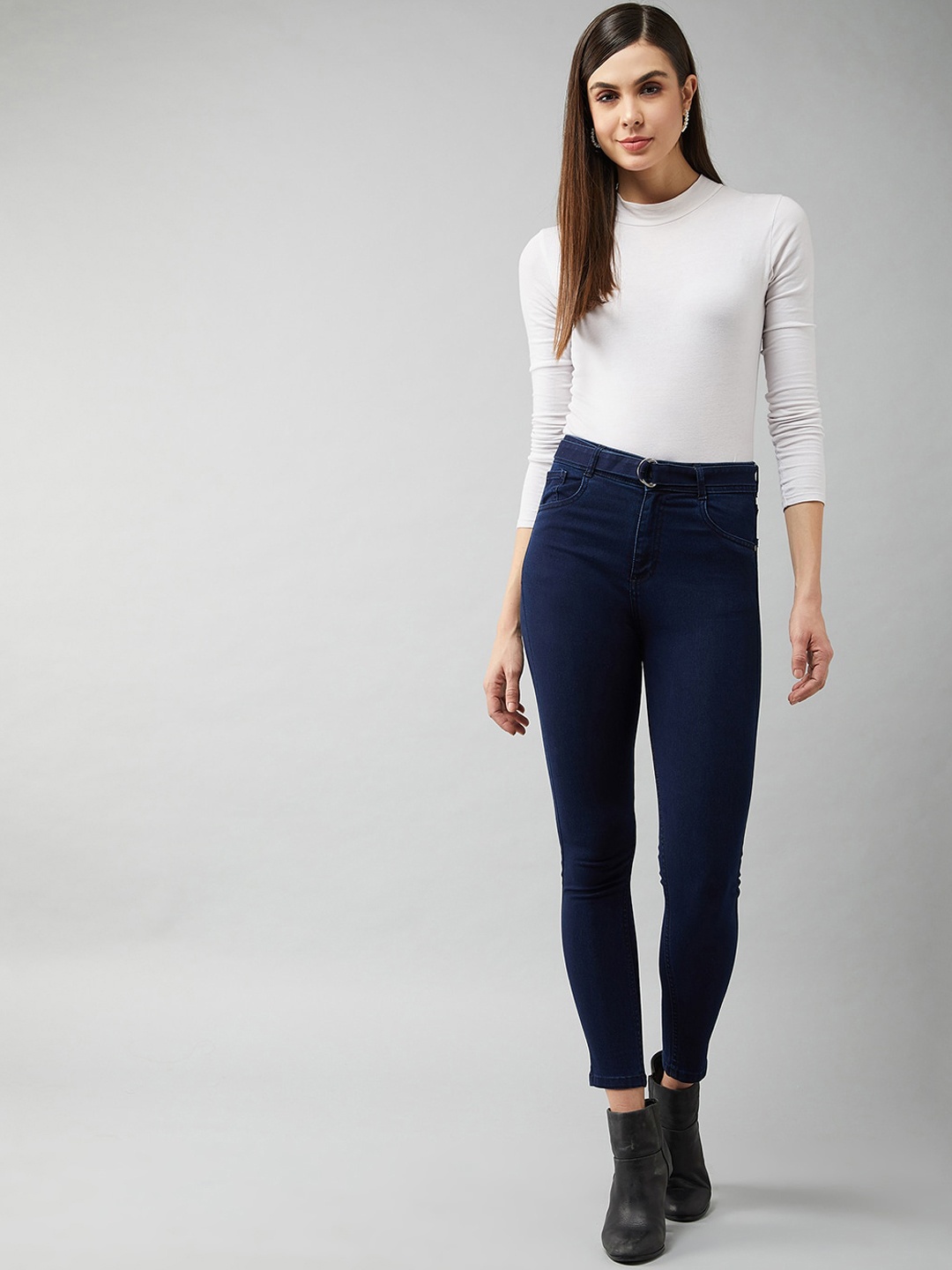 

Chemistry Women Skinny Fit High-Rise Stretchable Jeans, Navy blue
