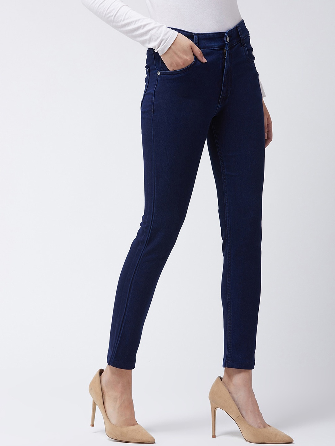 

Chemistry Women Skinny Fit Clean Look Stretchable Jeans, Navy blue