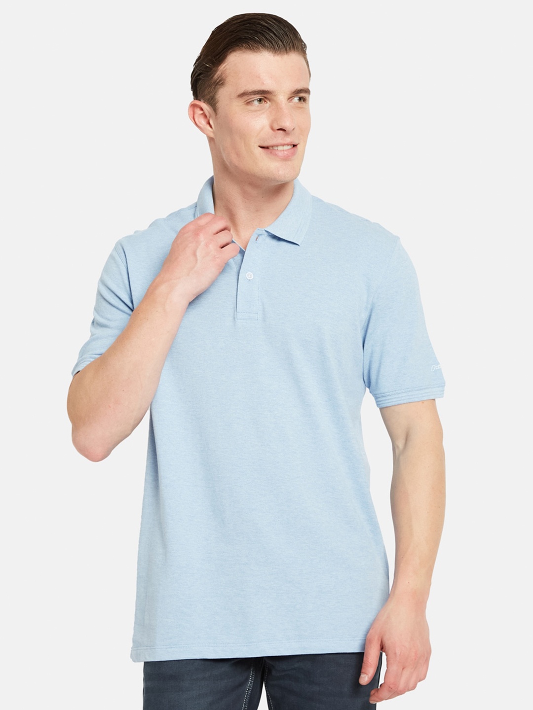 

Octave Polo Collar Short Sleeves Cotton Casual T-shirt, Blue