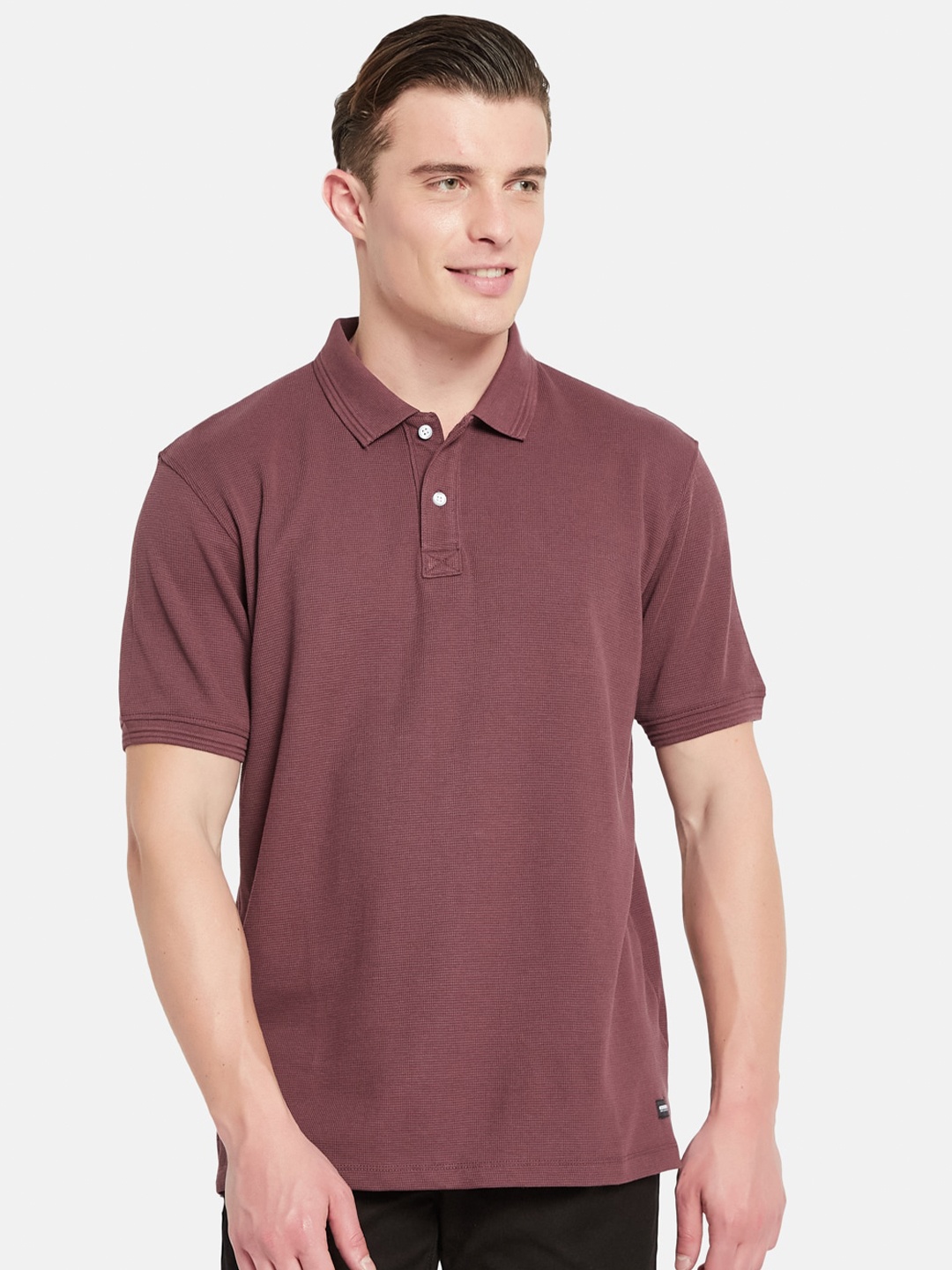 

Octave Polo Collar Short Sleeves Cotton Casual T-shirt, Burgundy