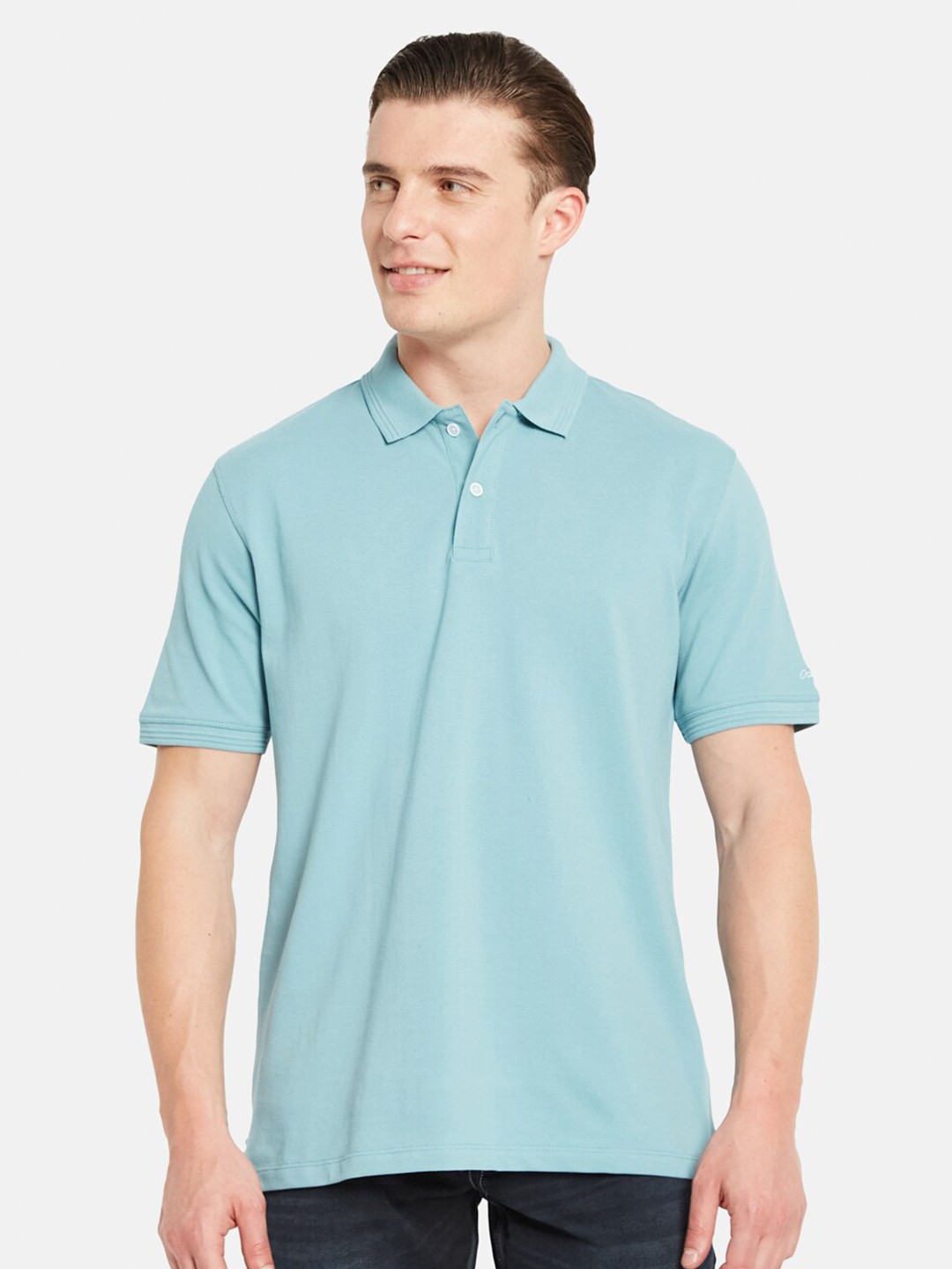 

Octave Polo Collar Short Sleeves Cotton Casual T-shirt, Blue