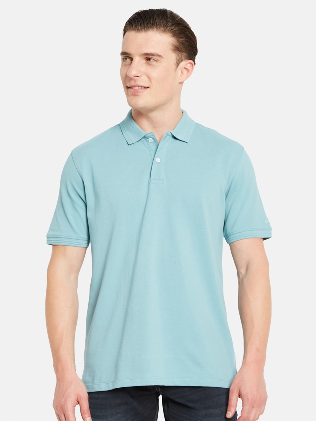 

Octave Polo Collar Short Sleeves Cotton T-shirt, Blue