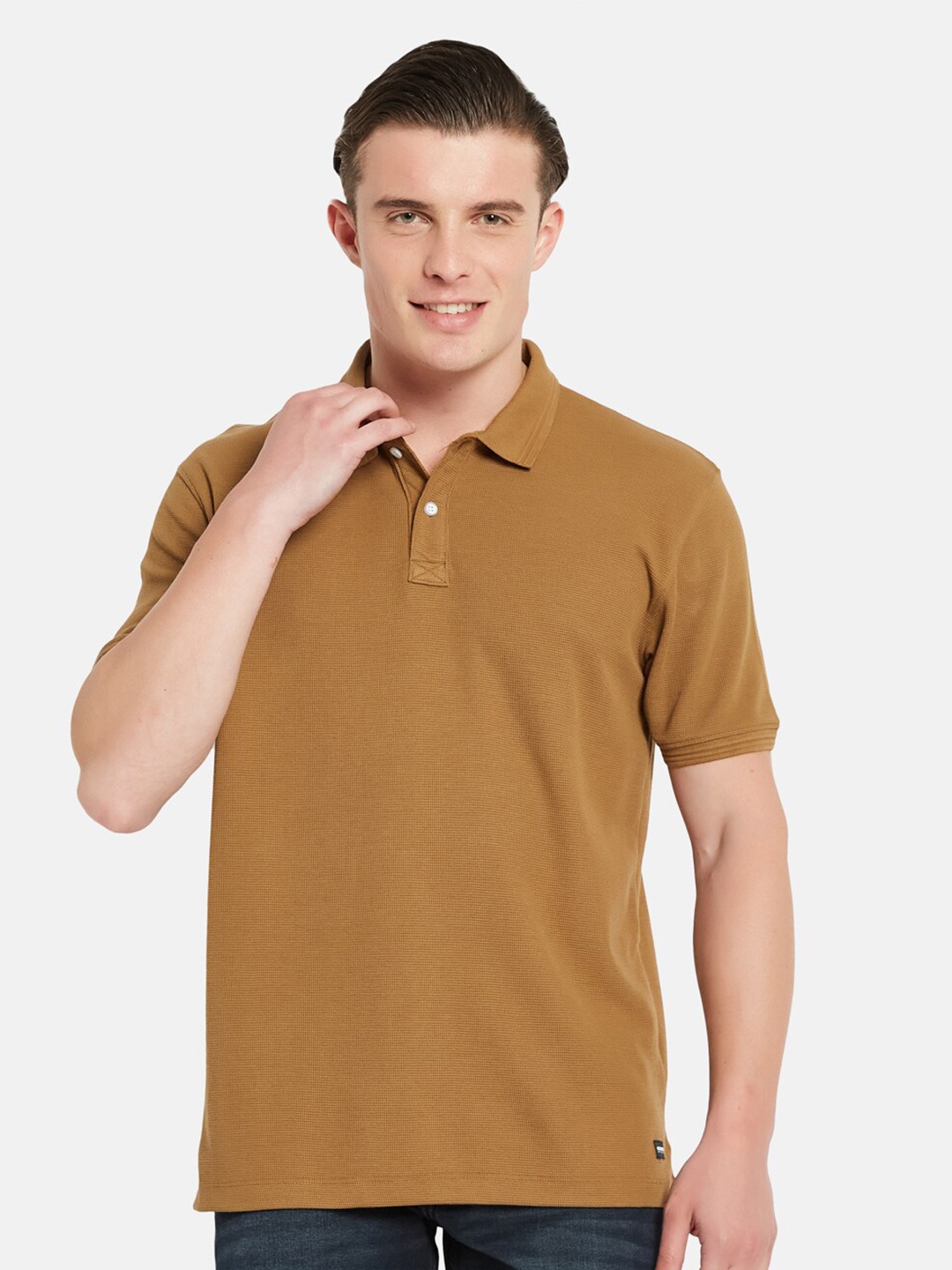 

Octave Polo Collar Short Sleeves Cotton Casual T-shirt, Brown