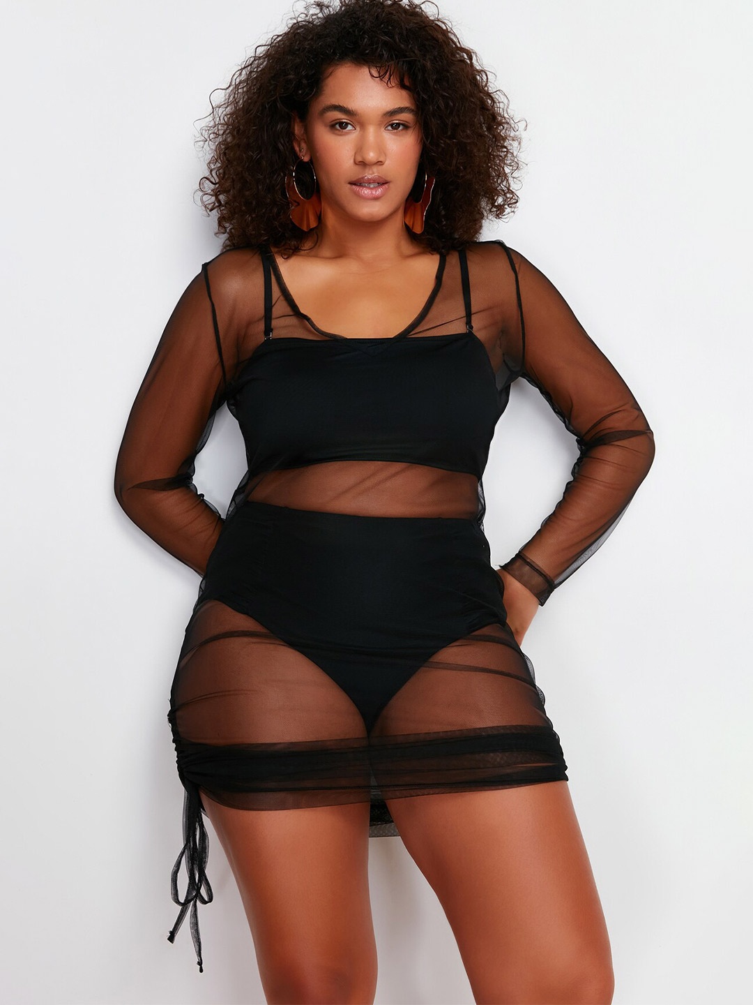 

Trendyol Plus Size Bodycon Mini Dress, Black