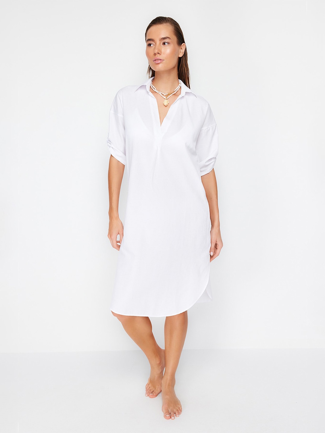 

Trendyol A-Line Midi Dress, White