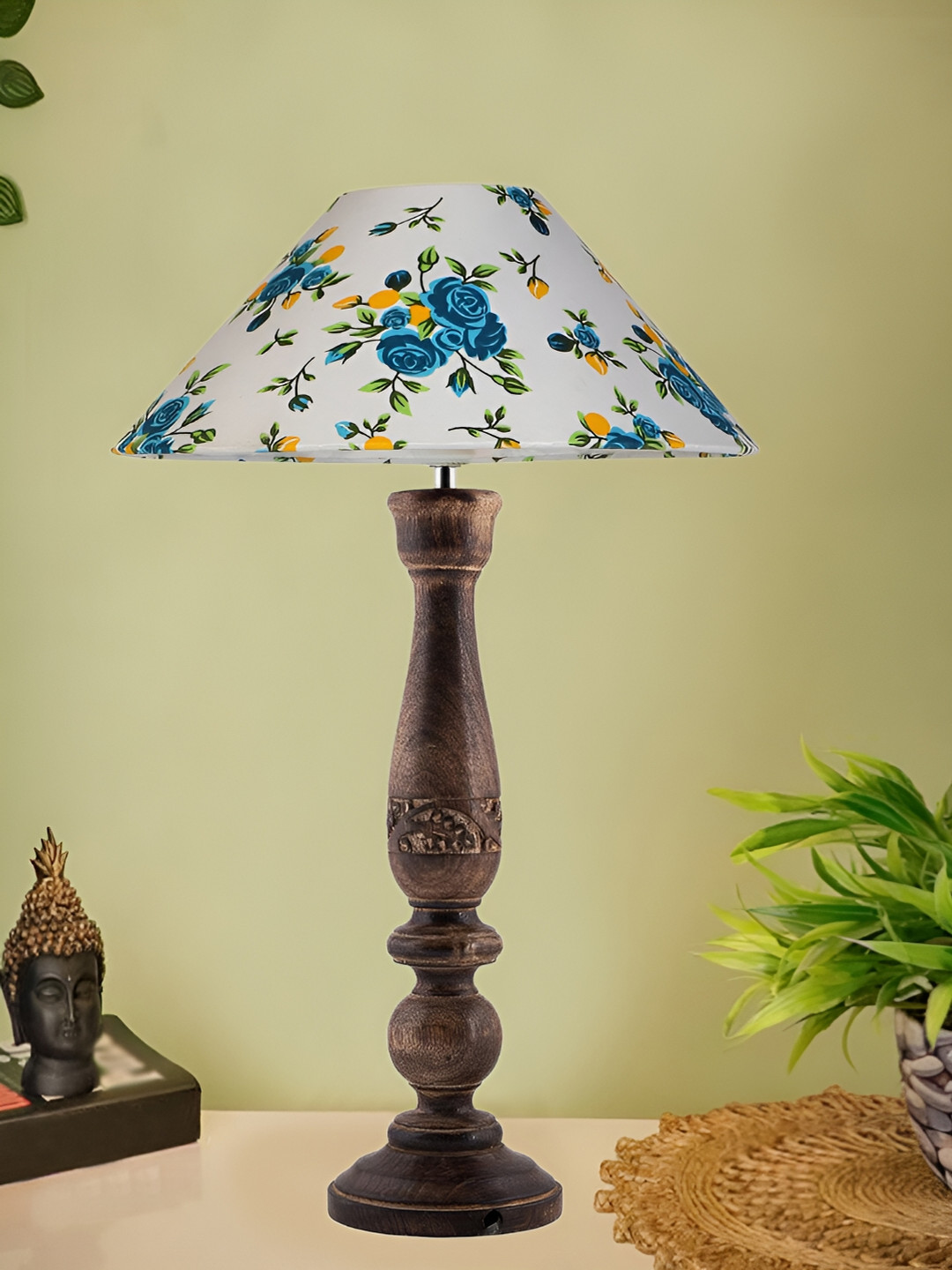 

Devansh White Wooden Contemporary Frustum Shaped Table Lamp