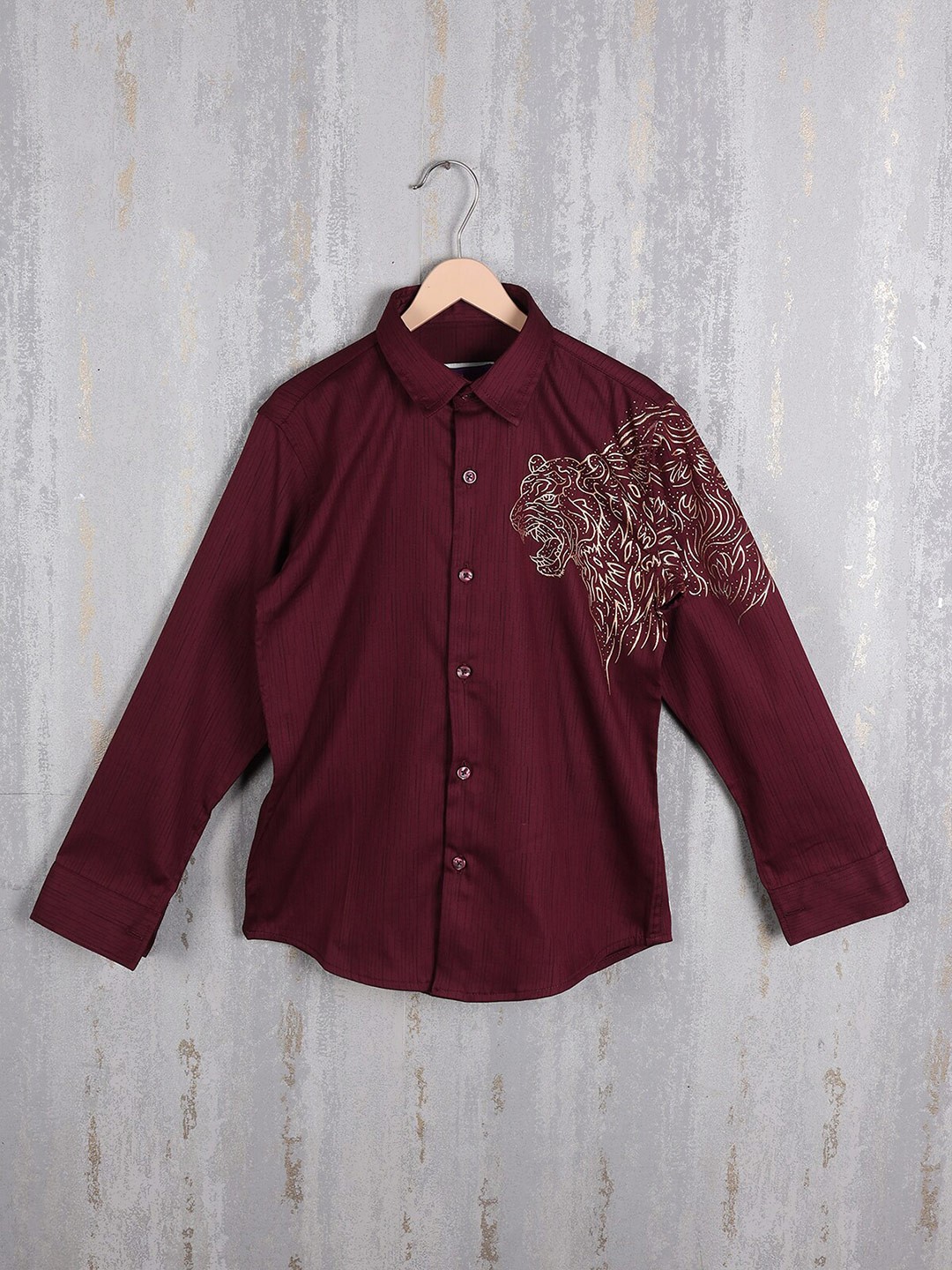 

Albion Boys Abstract Printed Pure Cotton Casual Shirt, Maroon