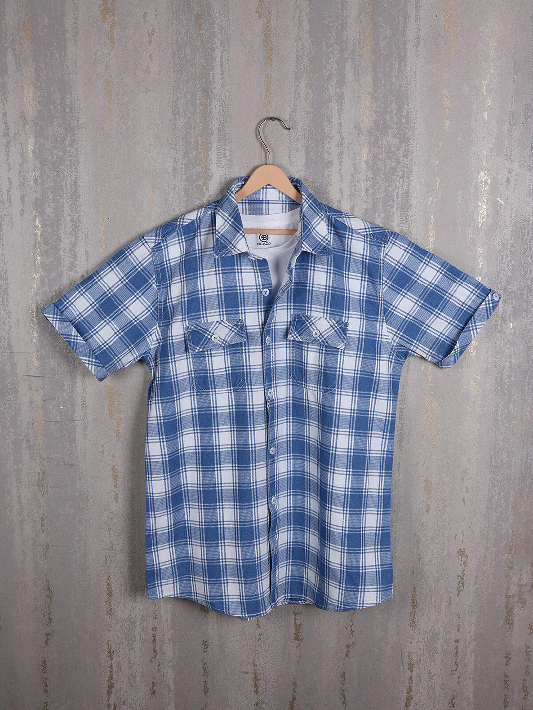 

Albion Boys Opaque Checked Casual Shirt, Blue
