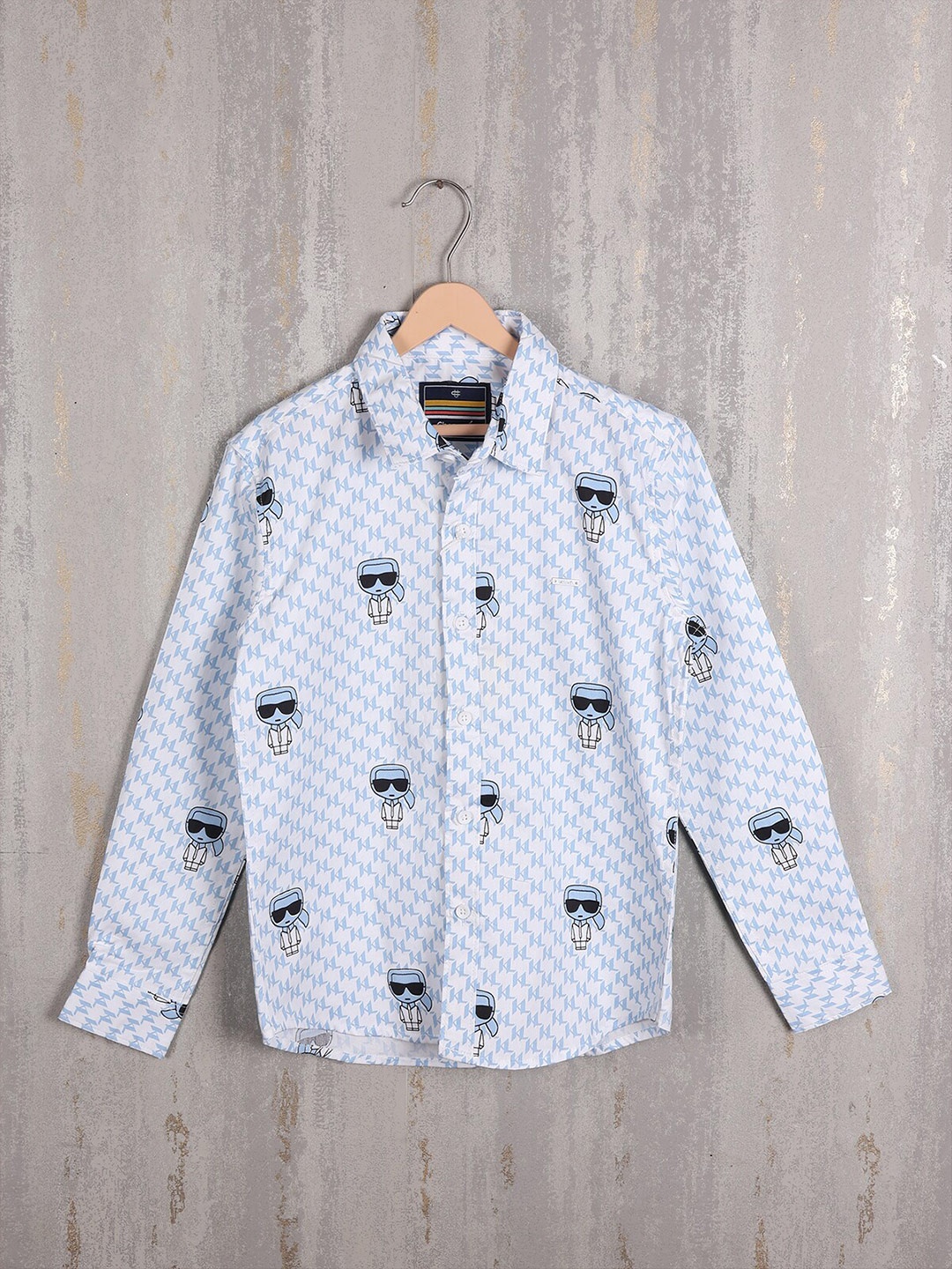 

Albion Boys Conversational Printed Pure Cotton Casual Shirt, Blue