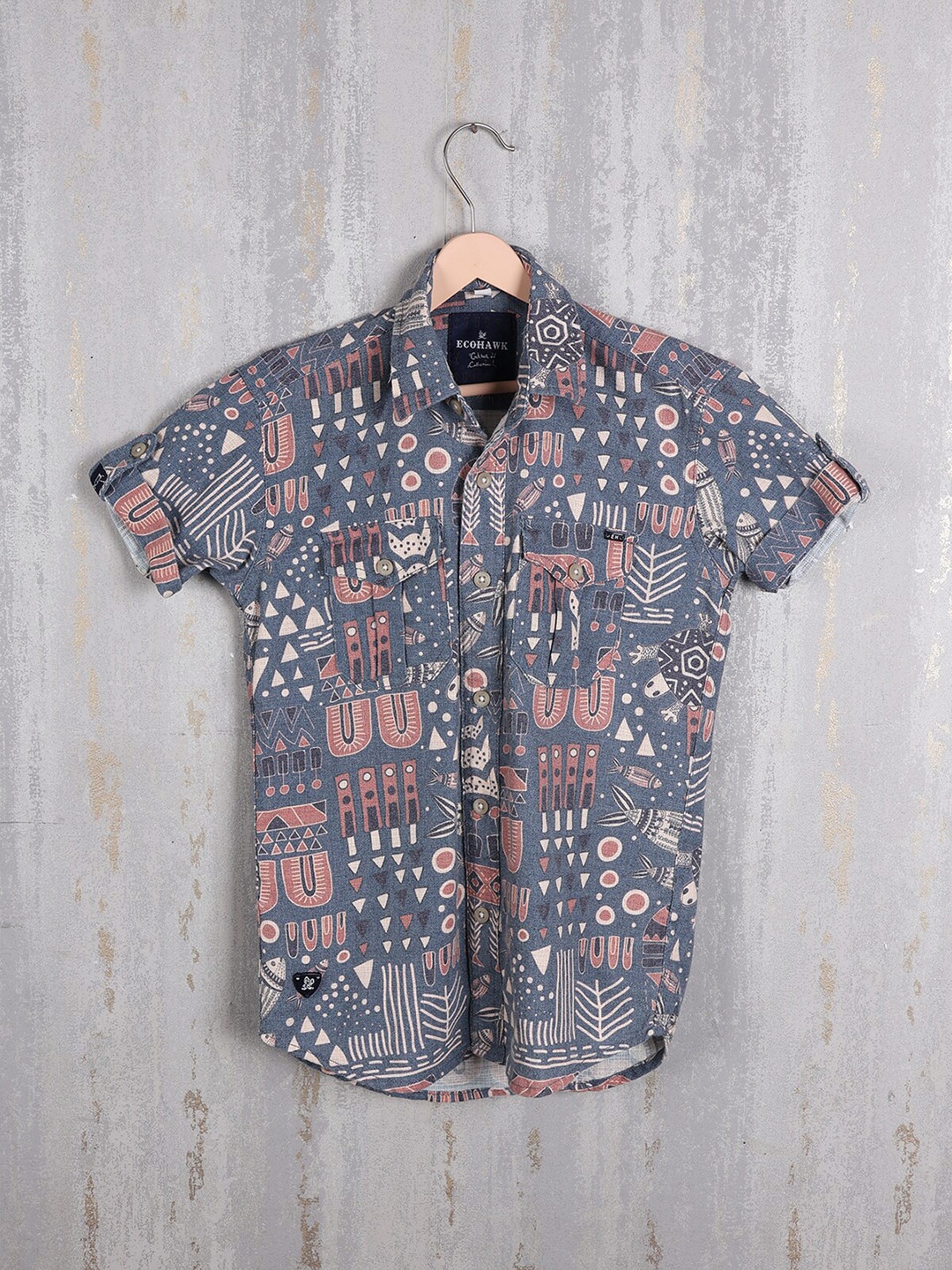 

Albion Boys Abstract Printed Pure Cotton Casual Shirt, Blue