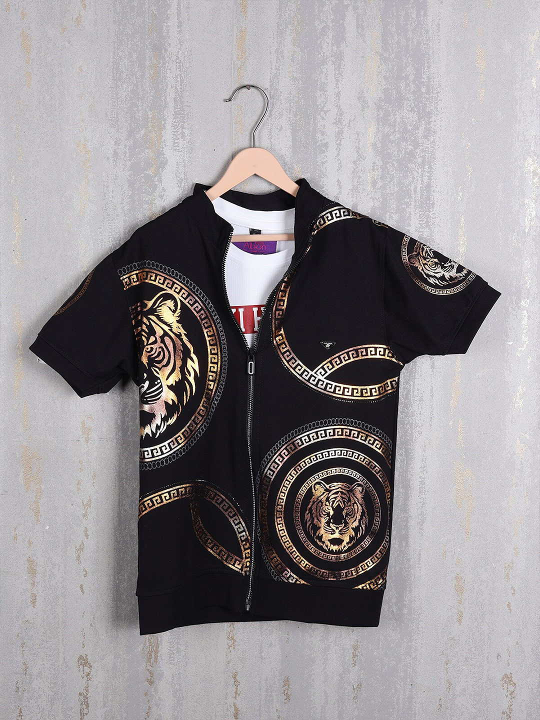 

Albion Boys Opaque Printed Cotton Casual Shirt, Black