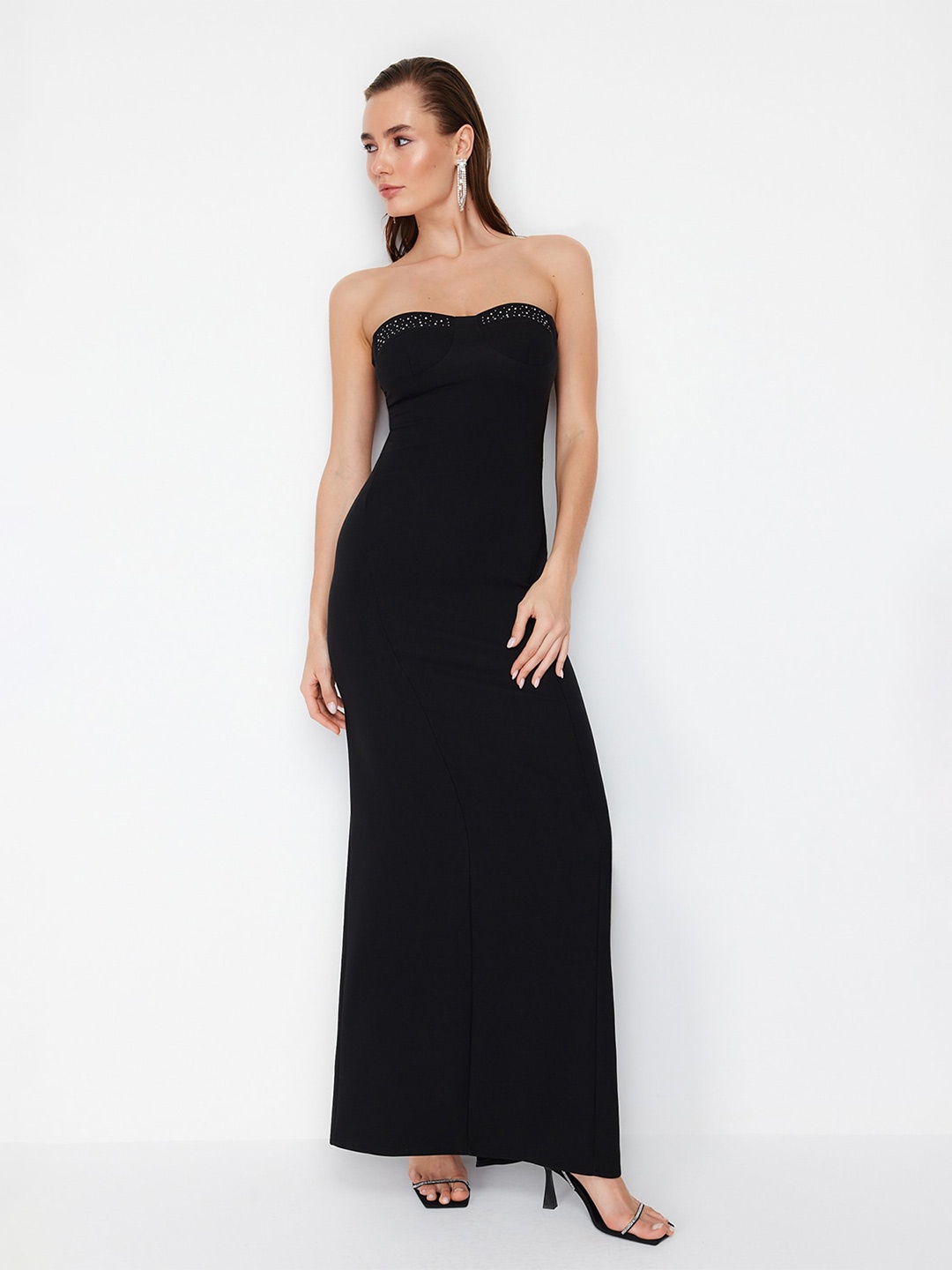 

Trendyol Strapless Maxi Sheath Dress, Black