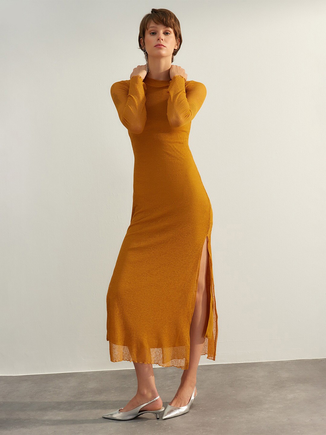 

Trendyol Sheath Midi Dress, Mustard