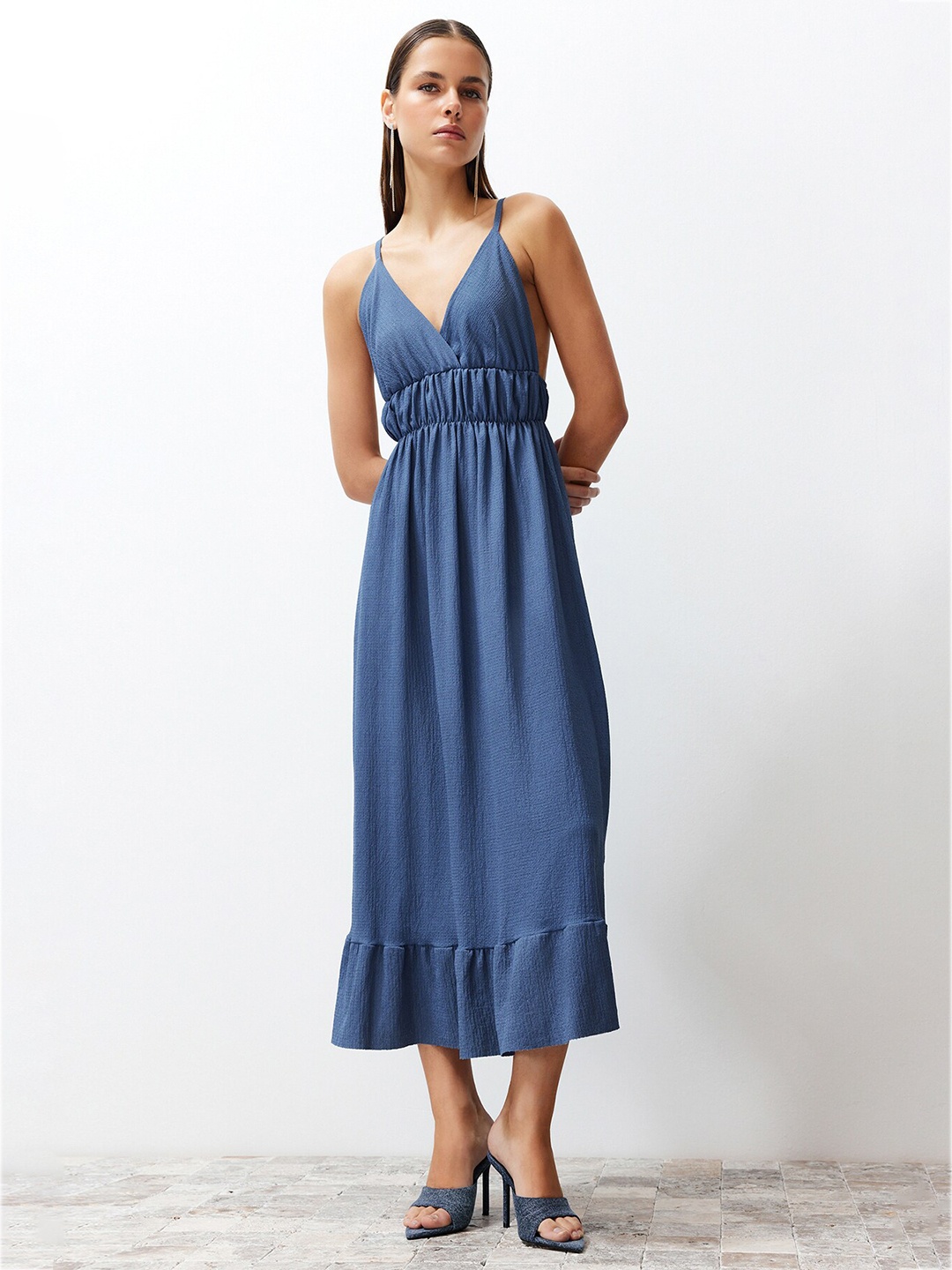 

Trendyol Empire Midi Dress, Blue