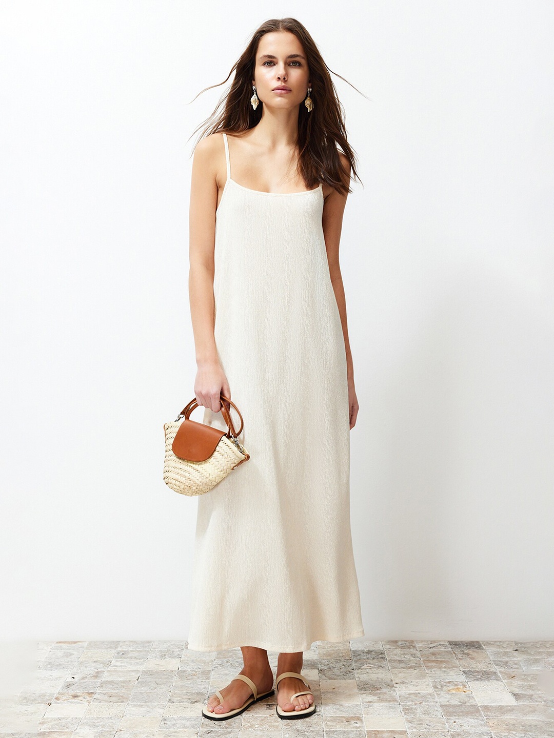 

Trendyol Shoulder Straps Maxi Dress, White