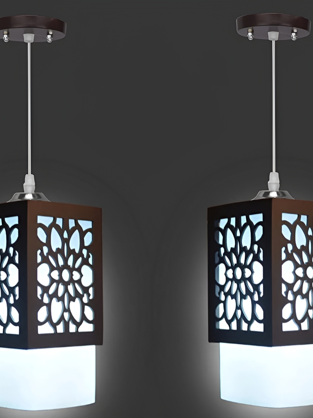 

Whiteray Brown & White 2 Pieces Textured Contemporary Ceiling Lamps