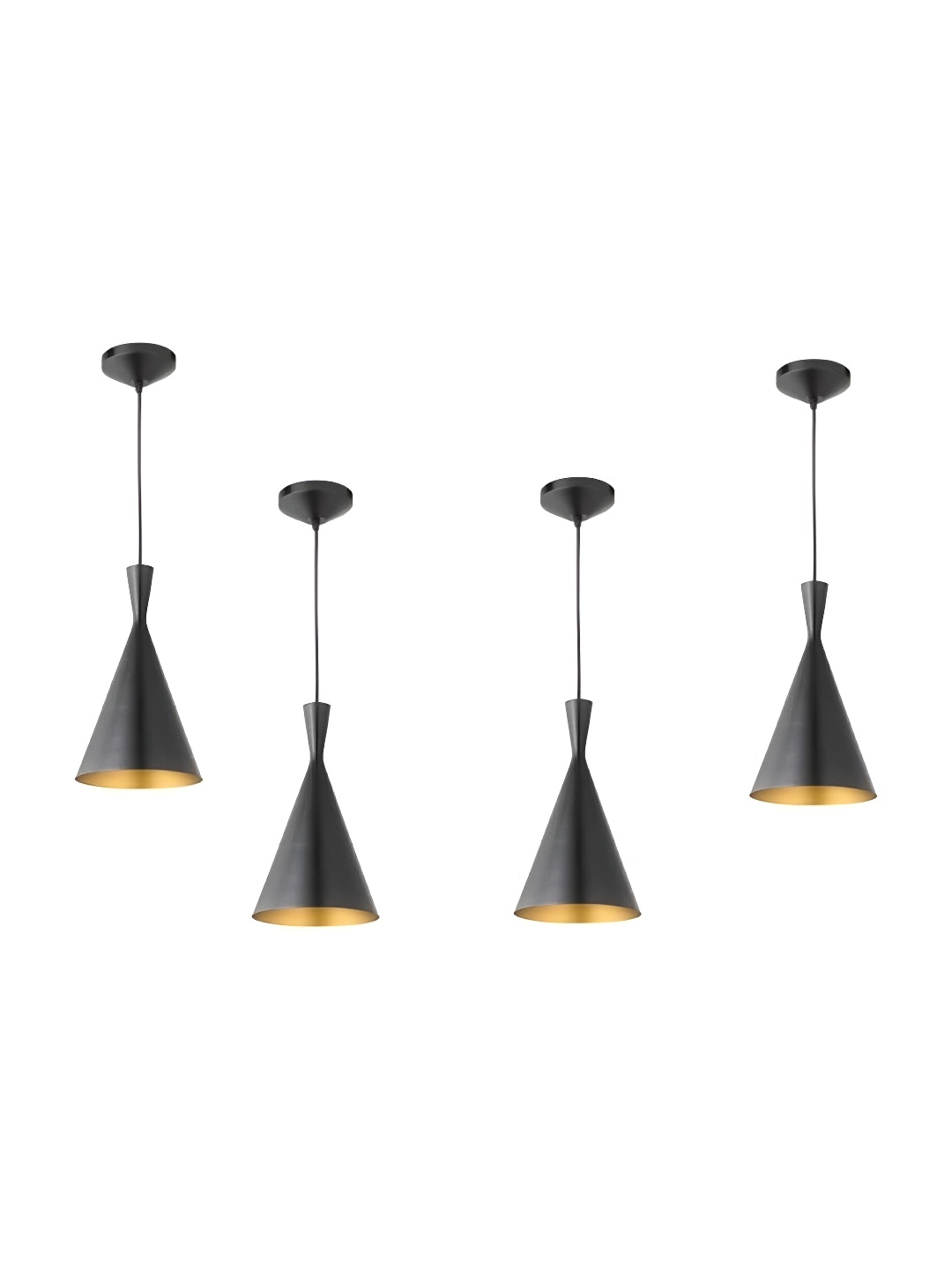 

Whiteray Black & Gold-Toned 4 Pieces Contemporary Frustum Ceiling Lamps