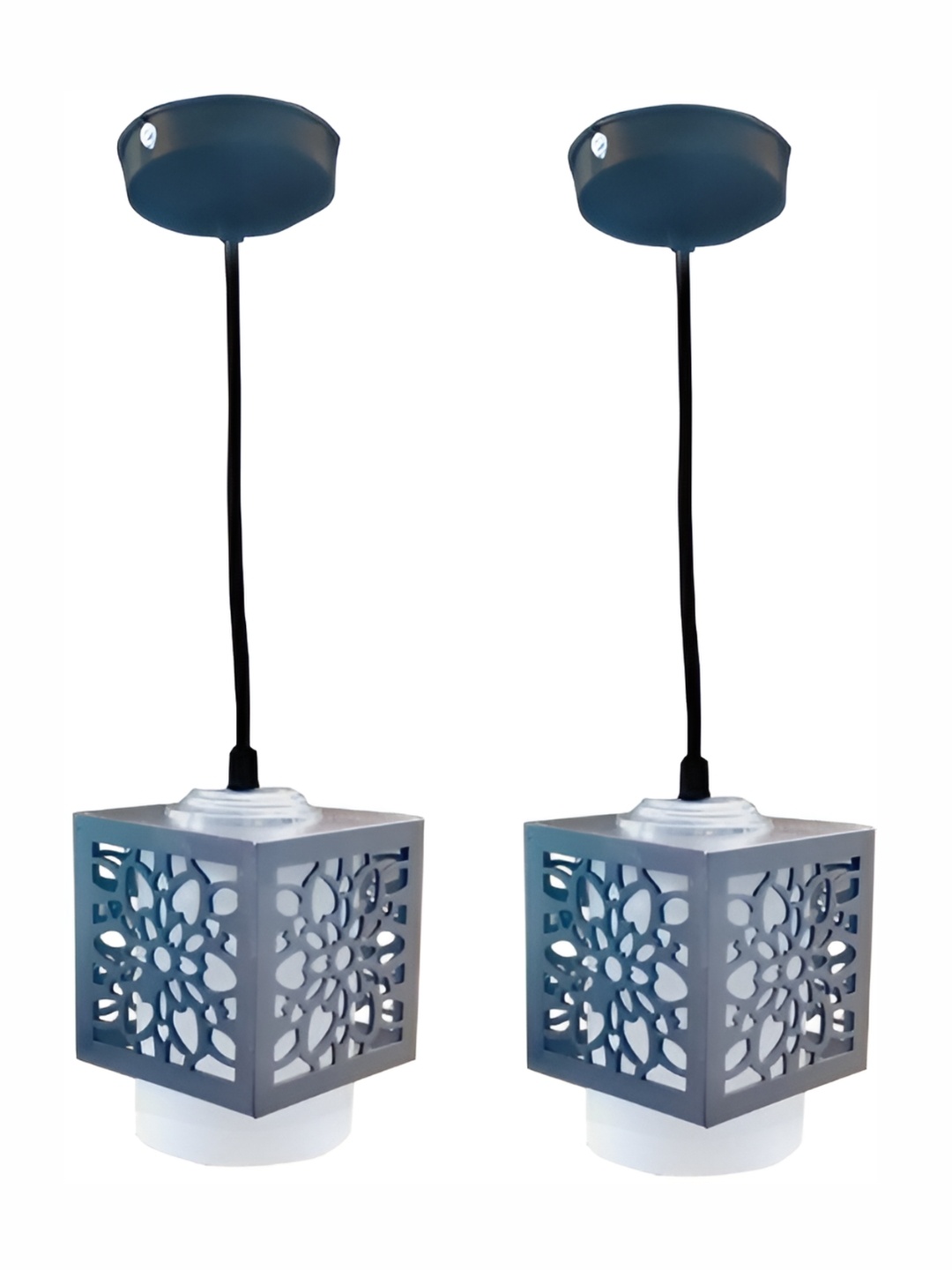 

Whiteray Brown & Blue 2 Pieces Textured Wooden Contemporary Ceiling Lamp