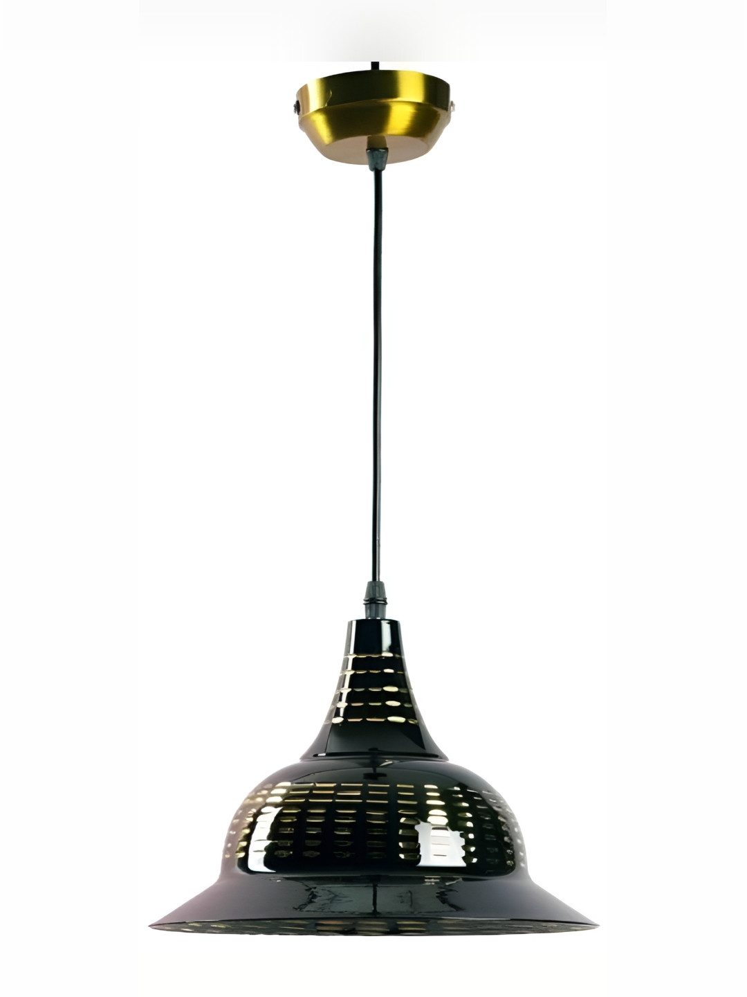 

Whiteray Black & Gold-Toned Abstract Shaped Metal Contemporary Ceiling Lamp