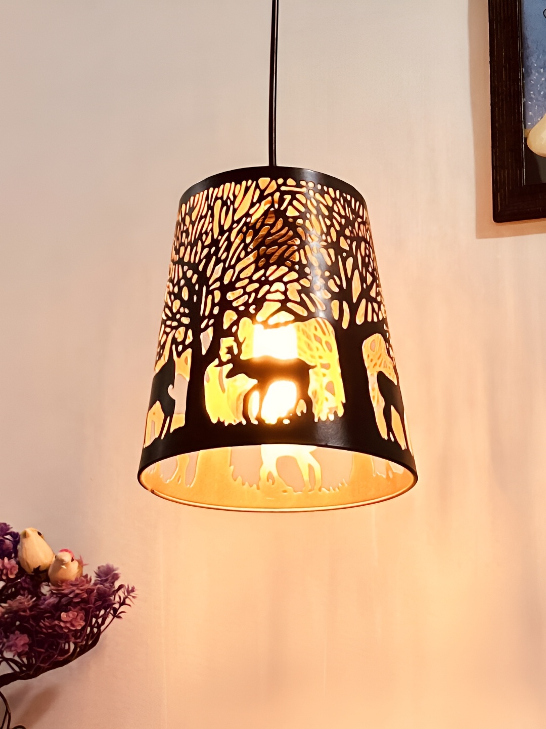 

Whiteray Black Textured Quirky Ceiling Lamp