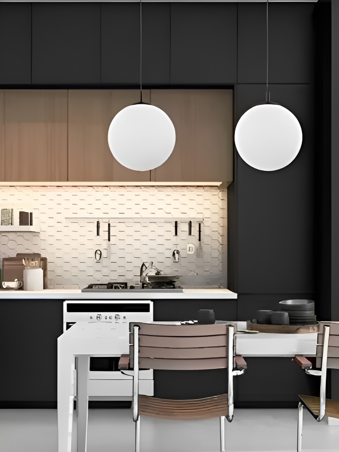 

Whiteray Black & White Contemporary Spherical Shaped Ceiling Lamp