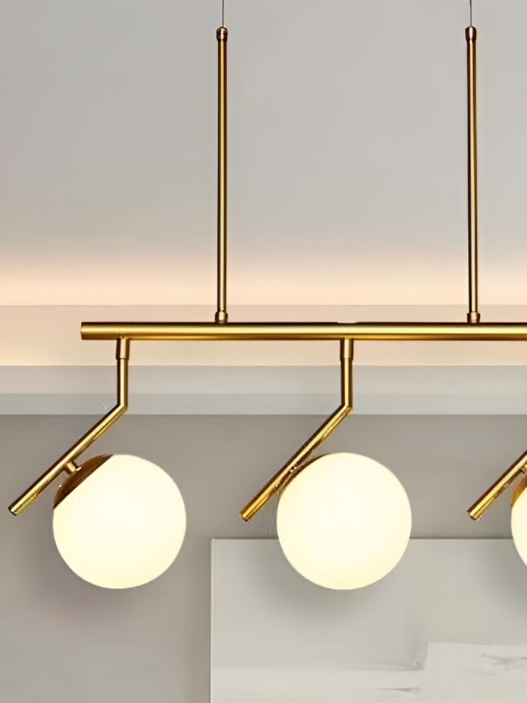 

Whiteray Gold-Toned & White Quirky Ceiling Lamp