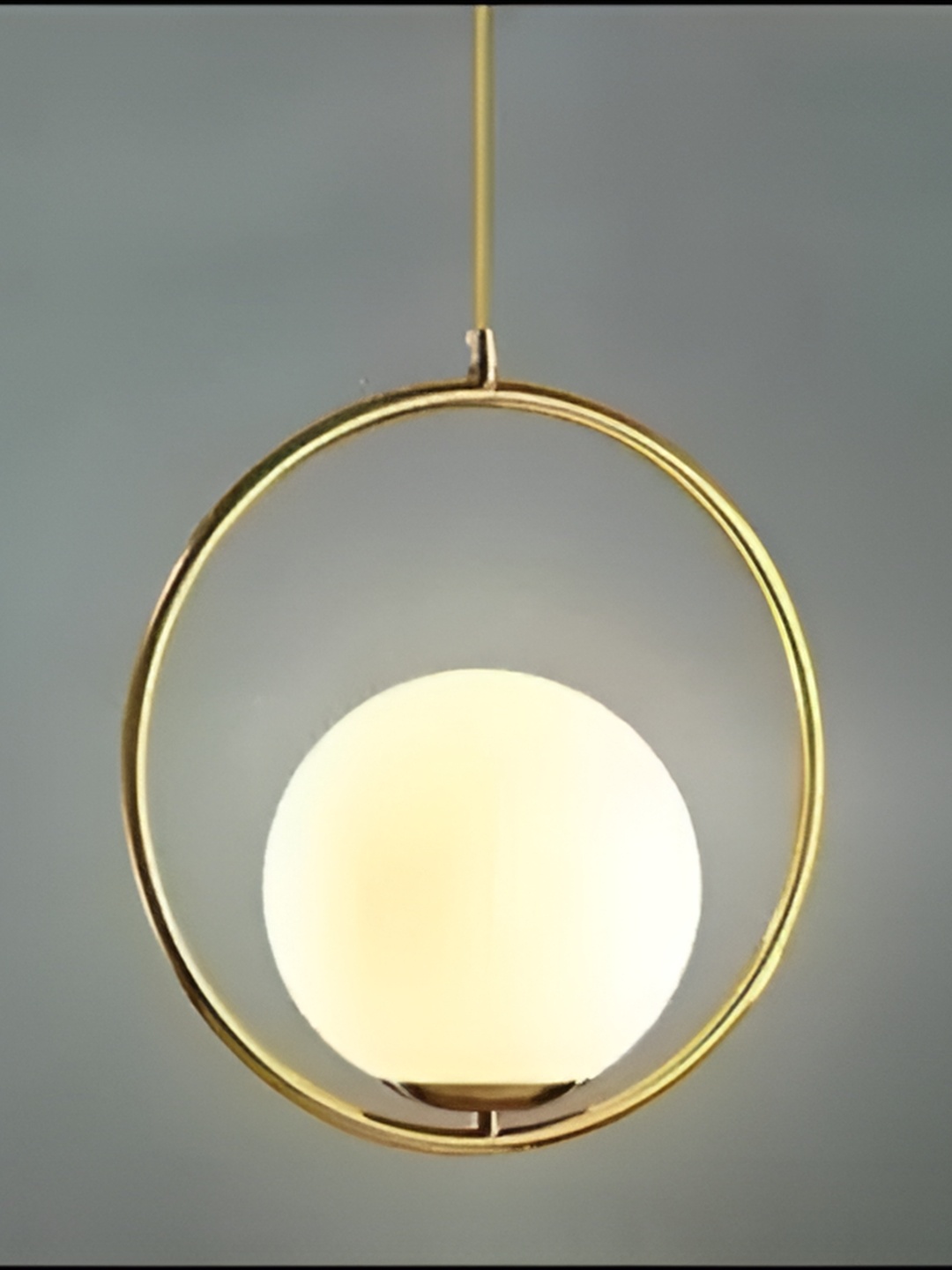 

Whiteray Gold-Toned & White Glass Quirky Ceiling Lamp