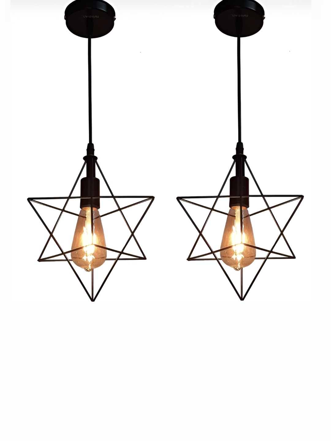 

Whiteray Black 2 Pieces Metal Quirky Ceiling Lamp
