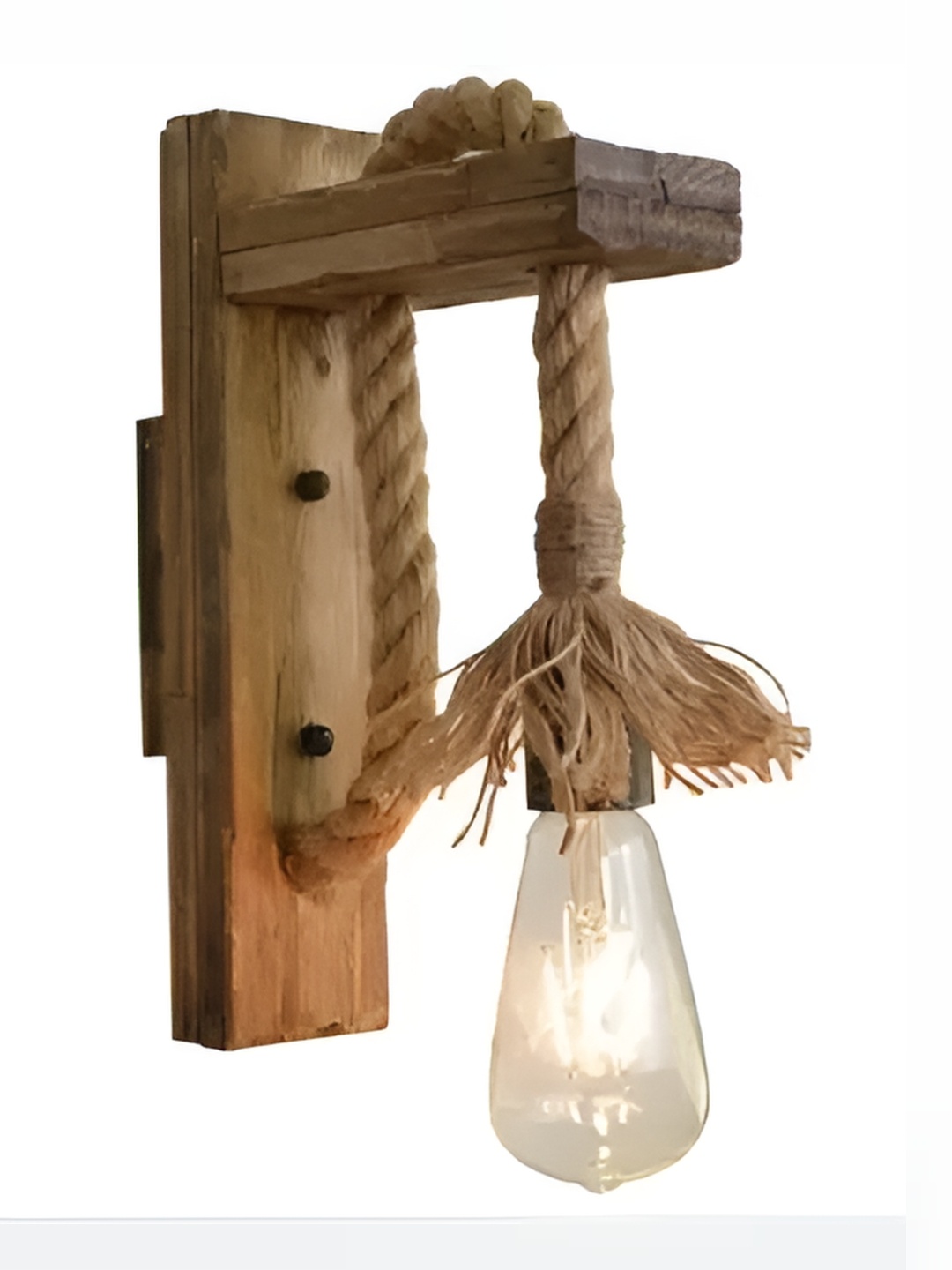 

Whiteray Brown Textured Wood Quirky Abstract Shaped Shaped Wall Lamp