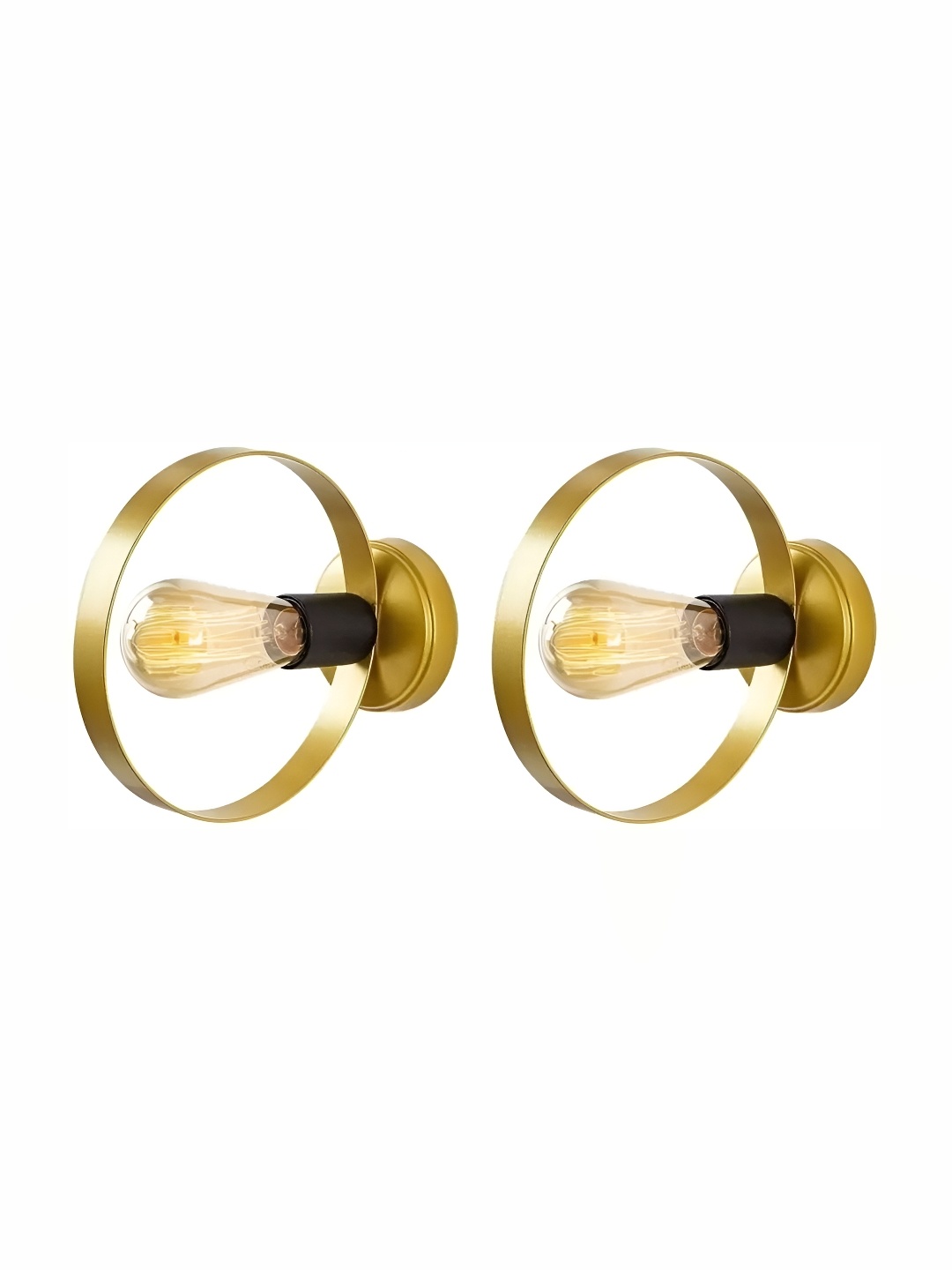 

Whiteray Gold-Toned Metal Traditional Abstract Shaped Shaped Wall Lamp
