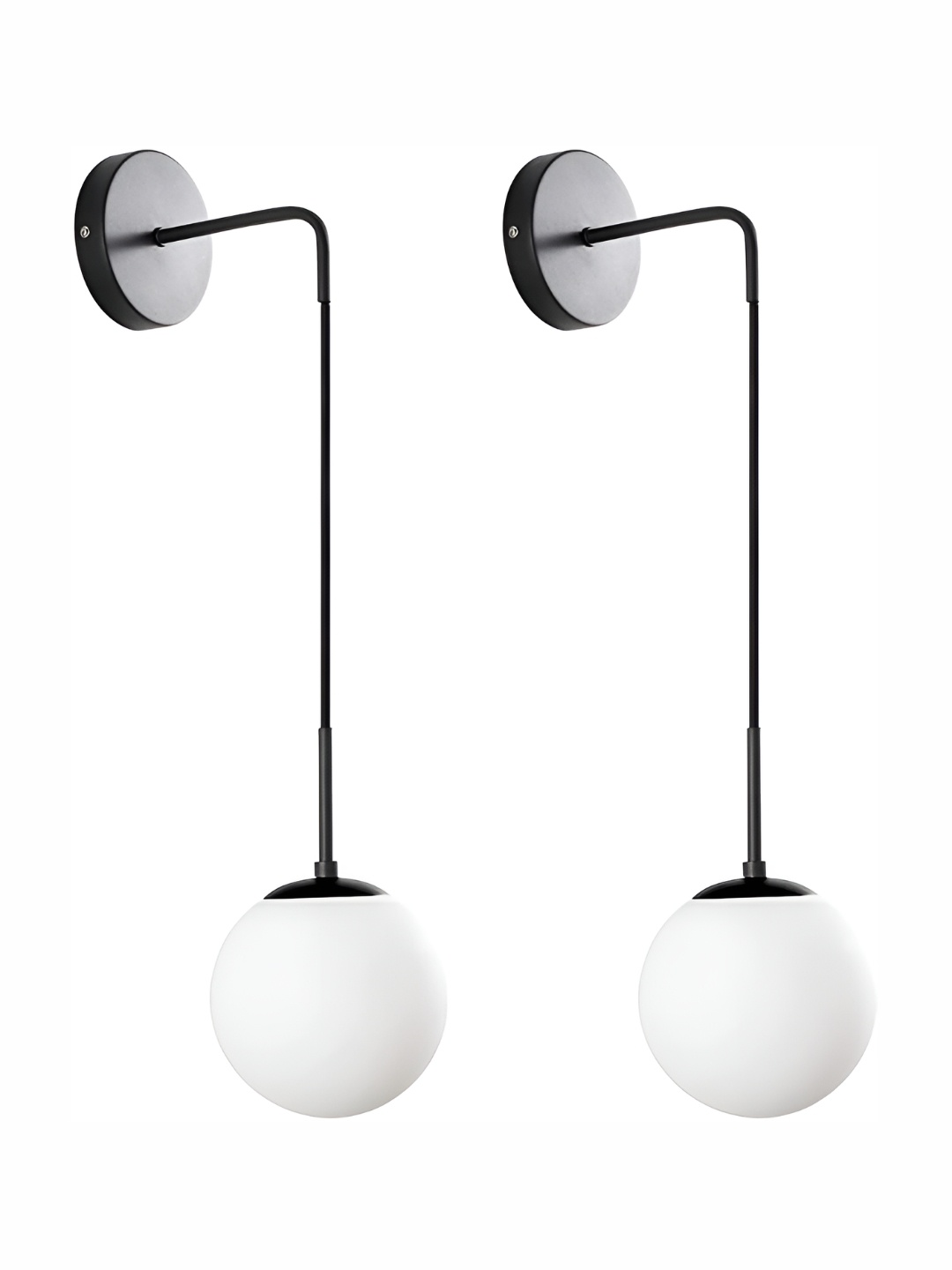 

Whiteray Black & White 2 Pieces Metal Contemporary Spherical Shaped Wall Lamps