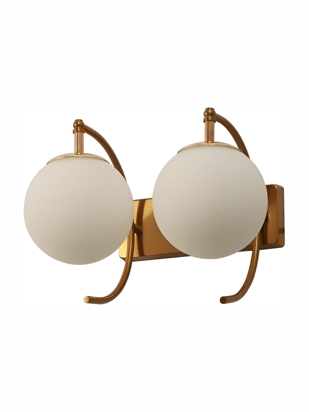 

Whiteray Gold-Toned & White Metal Contemporary Spherical Shaped Wall Lamp