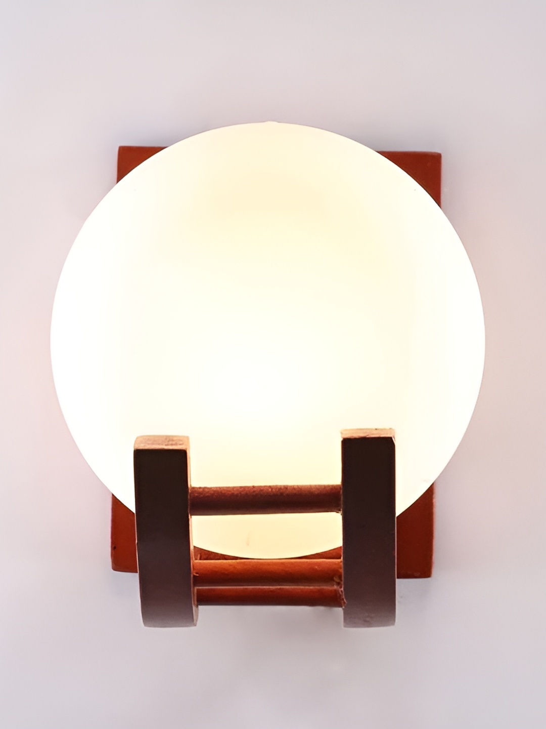 

Whiteray White & Brown Wood Quirky Spherical Shaped Wall Lamp