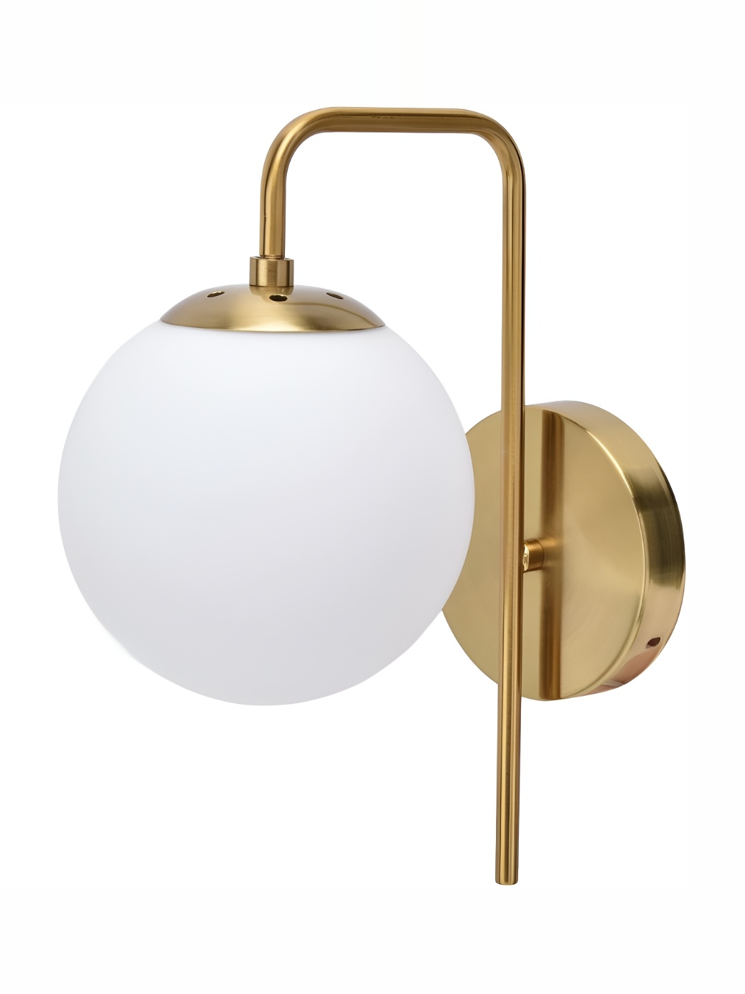 

Whiteray Gold-Toned & White Metal Quirky Spherical Shaped Wall Lamp