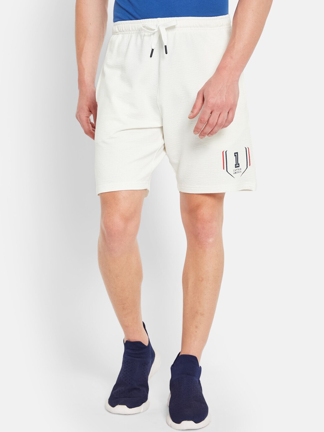

Octave Men Mid-Rise Regular Fit Cotton Sports Shorts, White