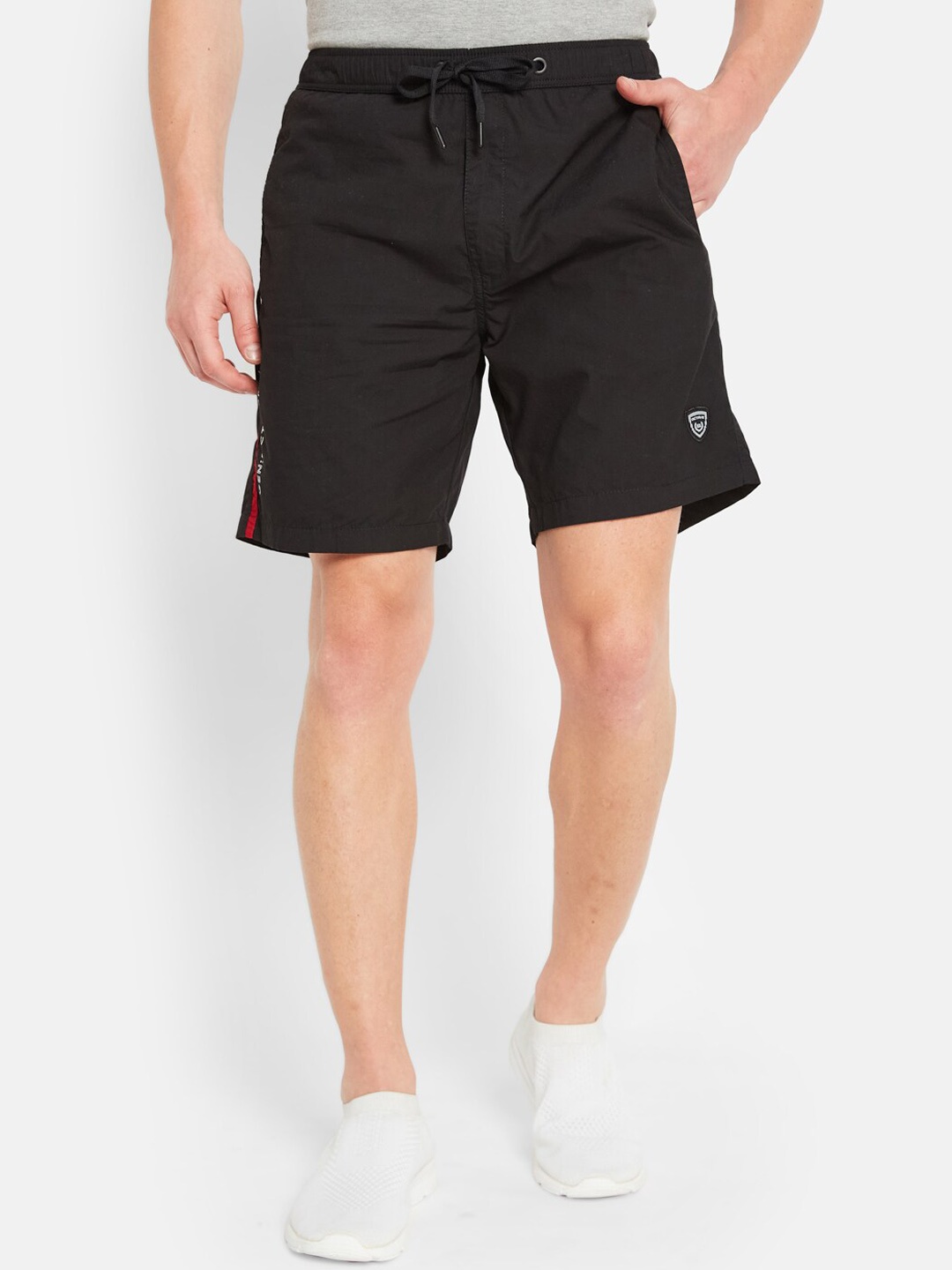 

Octave Men Mid-Rise Regular Fit Cotton Sports Shorts, Black